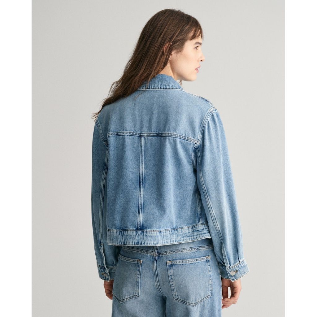 GANT Striukė moterims, Mėlyna, CROPPED DENIM JACKET 3