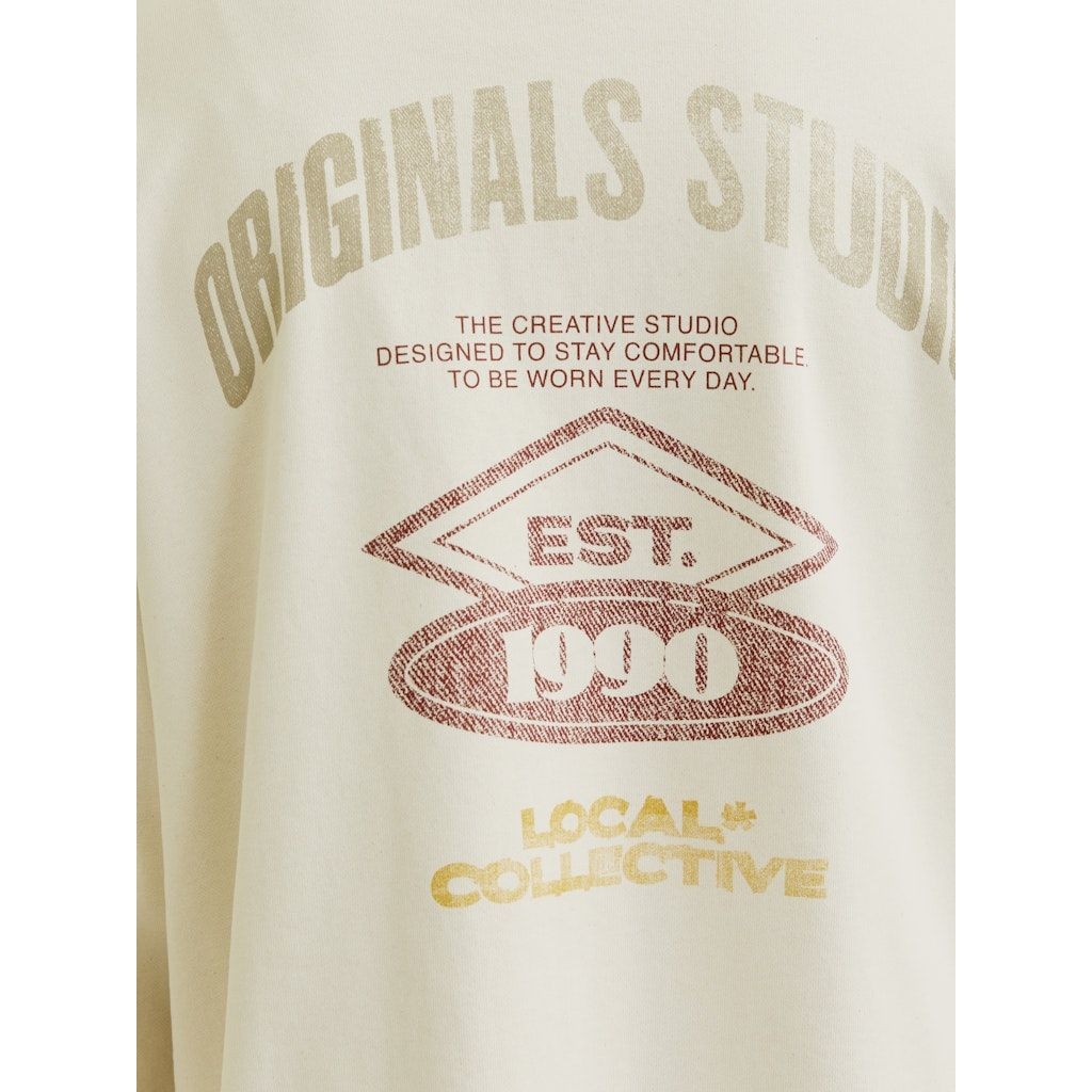 JACK & JONES Megztinis vyrams, Balta, Retiro back sweat 3