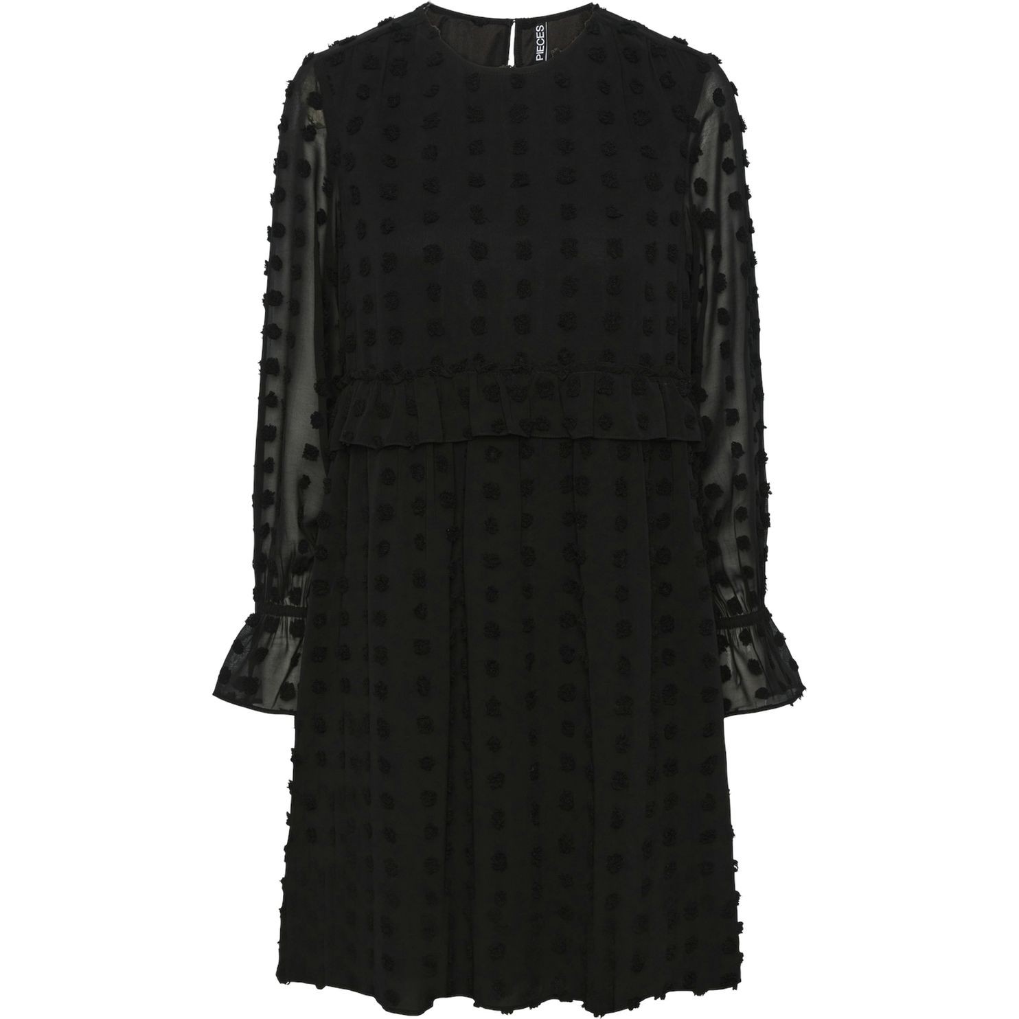 PIECES Midi suknelė moterims, Juoda, PCSYMMA LS DRESS 1