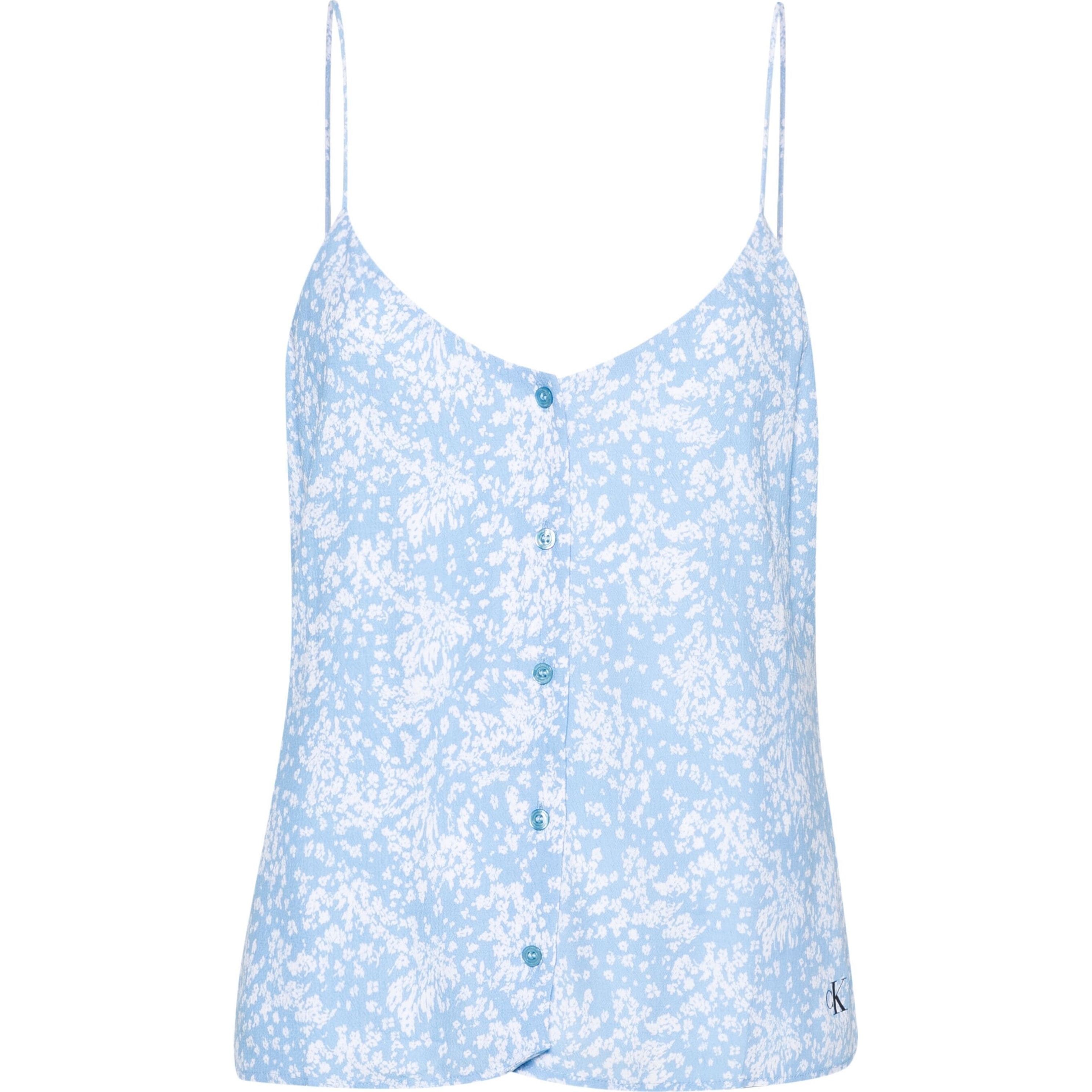 CALVIN KLEIN JEANS Marškiniai be rankovių moterims, Mėlyna, L/s blouse