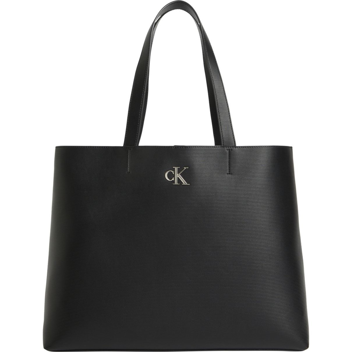 CALVIN KLEIN JEANS Pirkinių krepšys moterims, Juoda, Minimal monogram slim tote 1