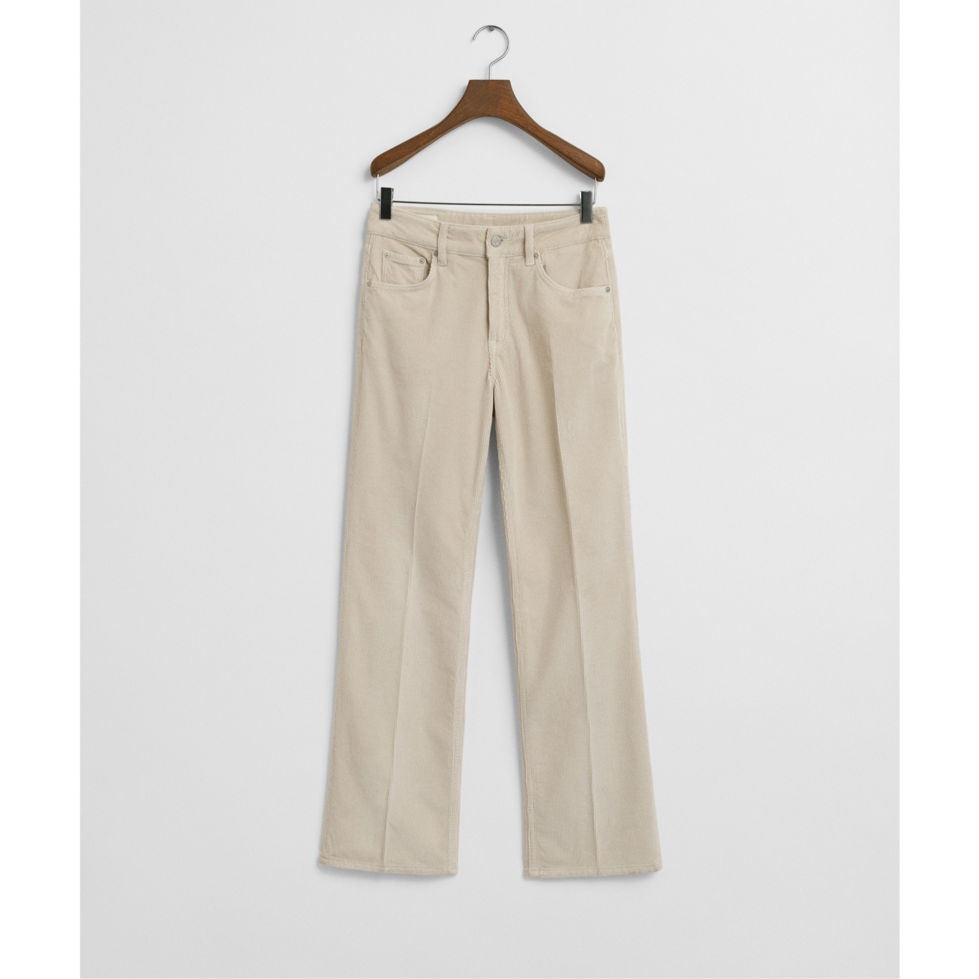 GANT Platėjantys džinsai moterims, Smėlio, corduroy flare jeans 1