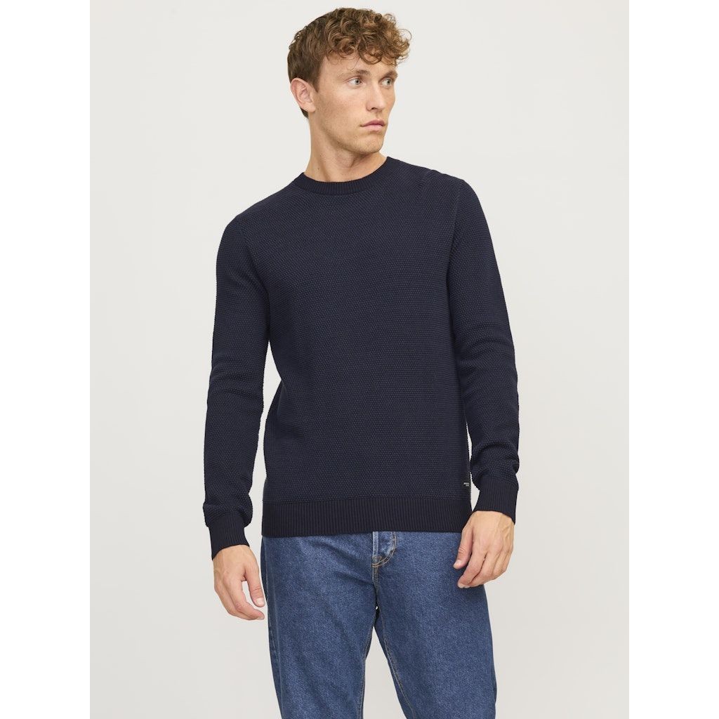 JACK & JONES Megztinis vyrams, Mėlyna, Globe knit crew neck 2