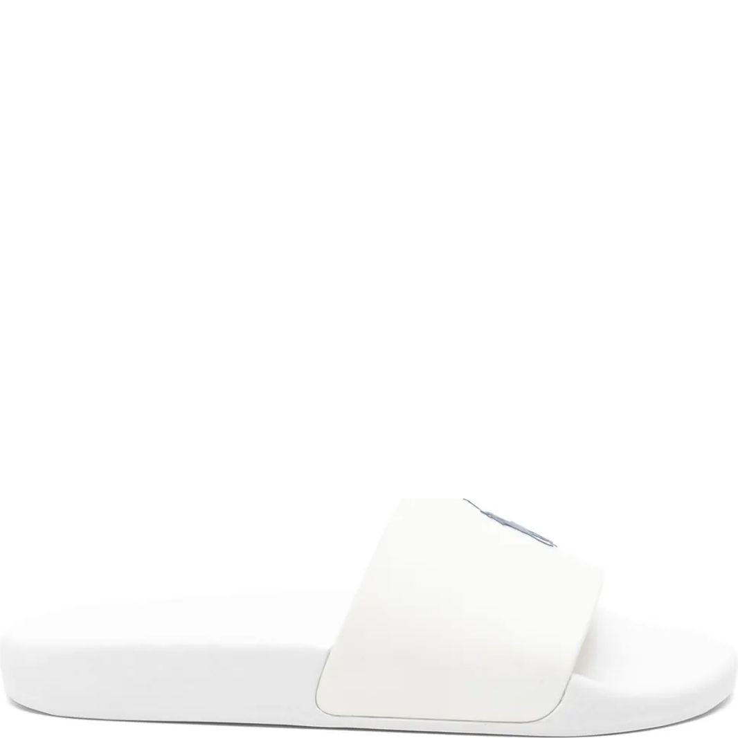 POLO RALPH LAUREN Guminės šlepetės moterims, Balta, Polo slide-sandals-slide 1