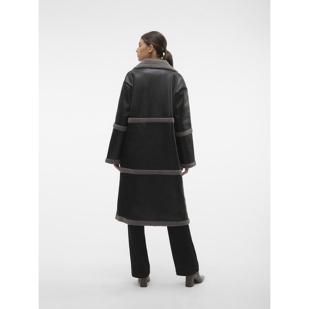 VERO MODA Paltas moterims, Juoda, VMMETHA COATED LONG 3
