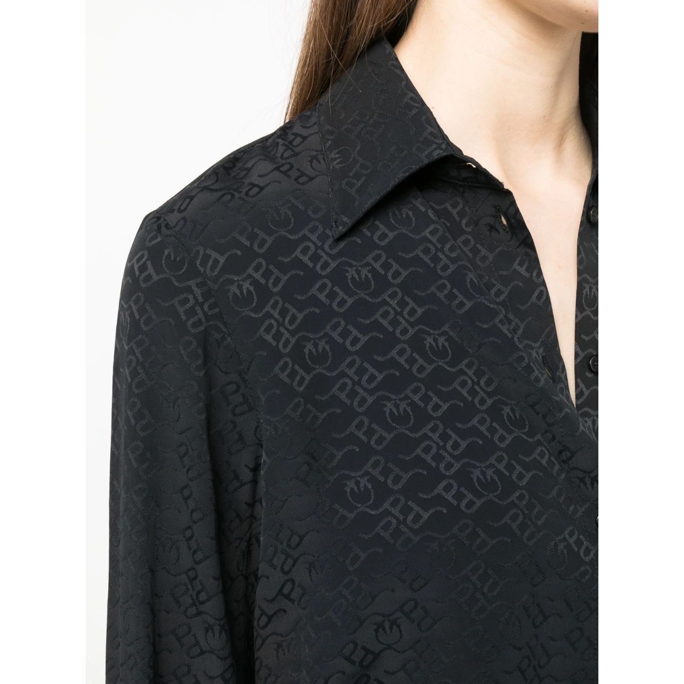PINKO Marškiniai ilgomis rankovėmis moterims, Juoda, Smorzare shirt 3