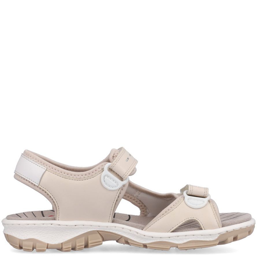 RIEKER Basutės moterims, Smėlio, SANDALS 7