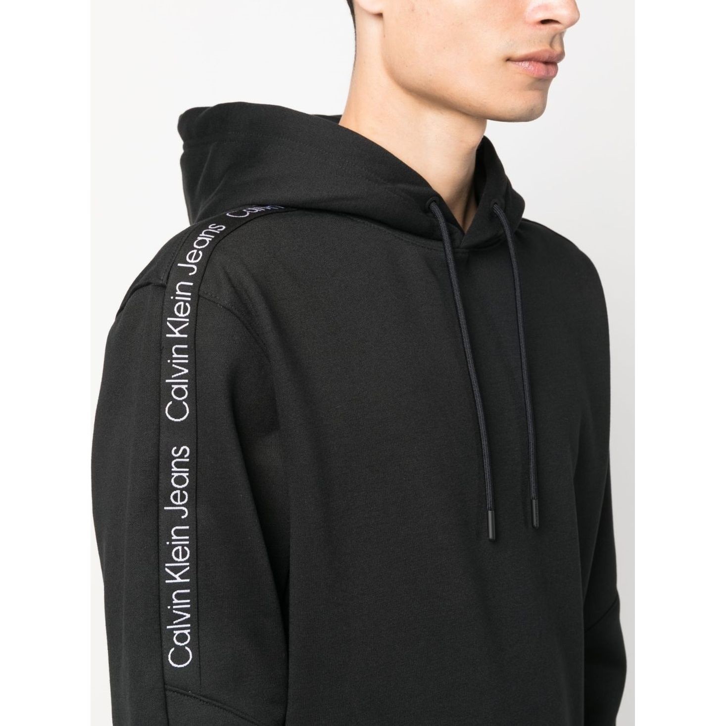 CALVIN KLEIN JEANS Džemperis vyrams, Juoda, Logo tape hoodie 4