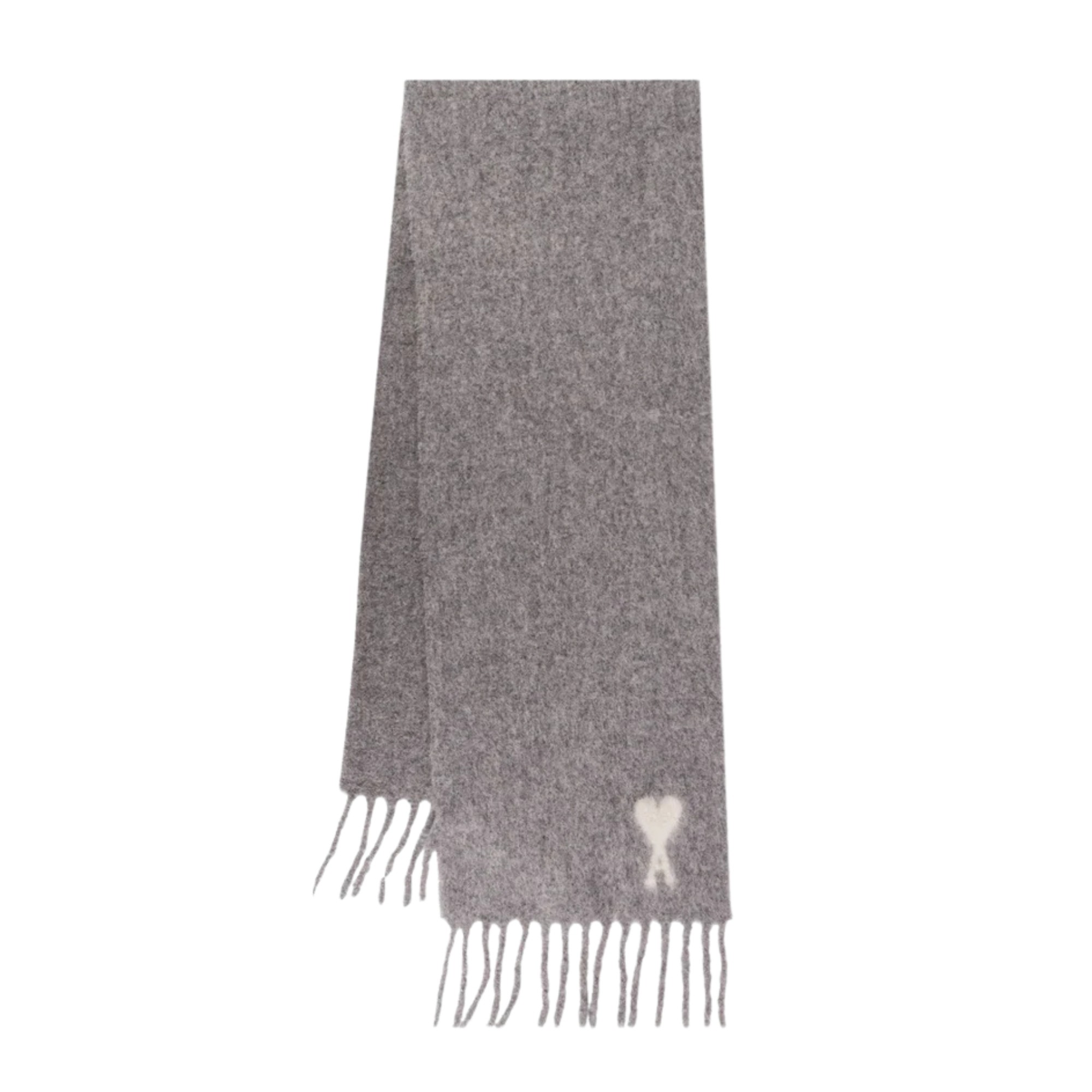 AMI PARIS Šalikas, Pilka, Off white ami de coeur scarf 1