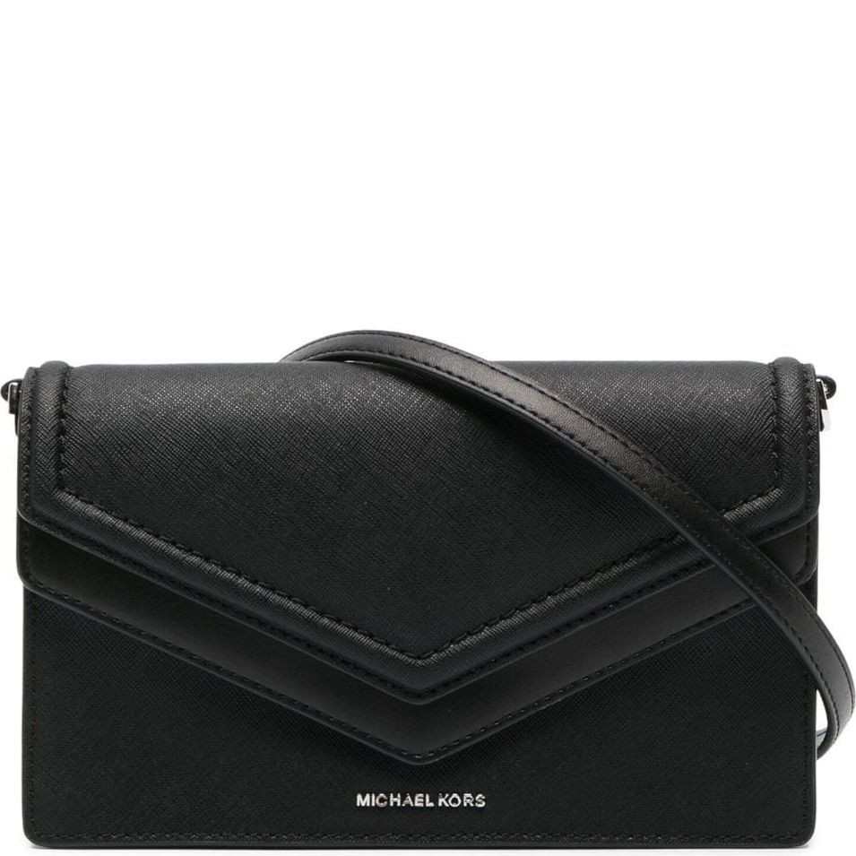 MICHAEL KORS Rankinė per petį moterims, Juoda, LG double flap crossbody 1
