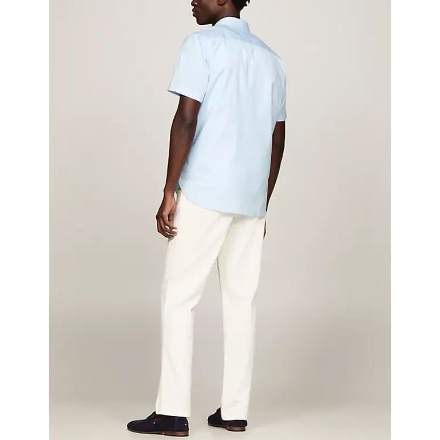 TOMMY HILFIGER Marškiniai trump. rankovėmis vyrams, Mėlyna, Flex poplin rf shirt s/s 3