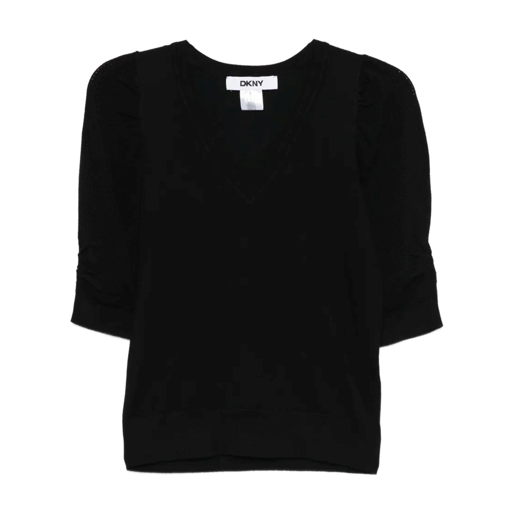 DKNY Marškinėliai trump. rankovėmis moterims, Juoda, S/s v nk twst slv sw 1