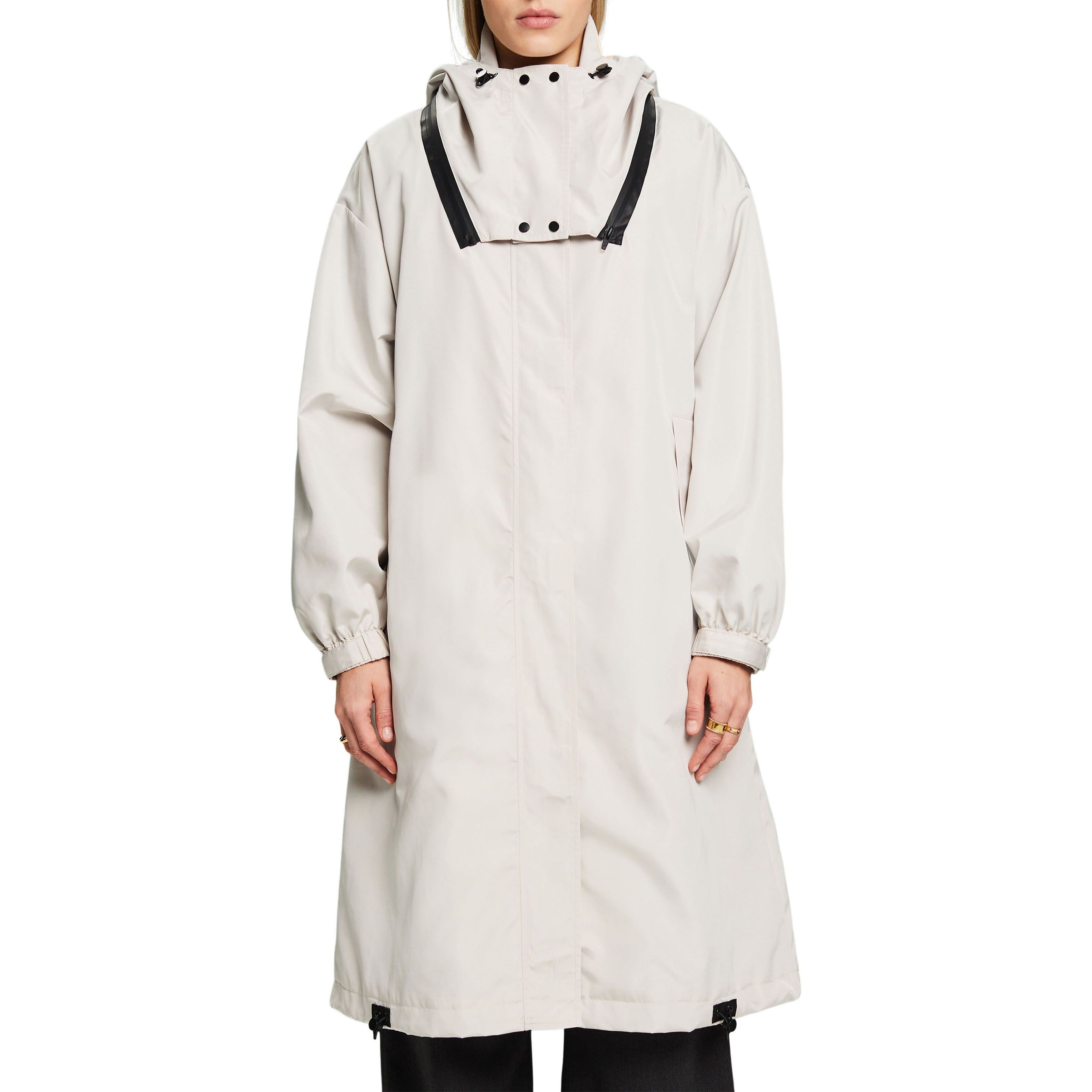 ESPRIT Paltas moterims, Smėlio, Detachable Hooded Jacket 2