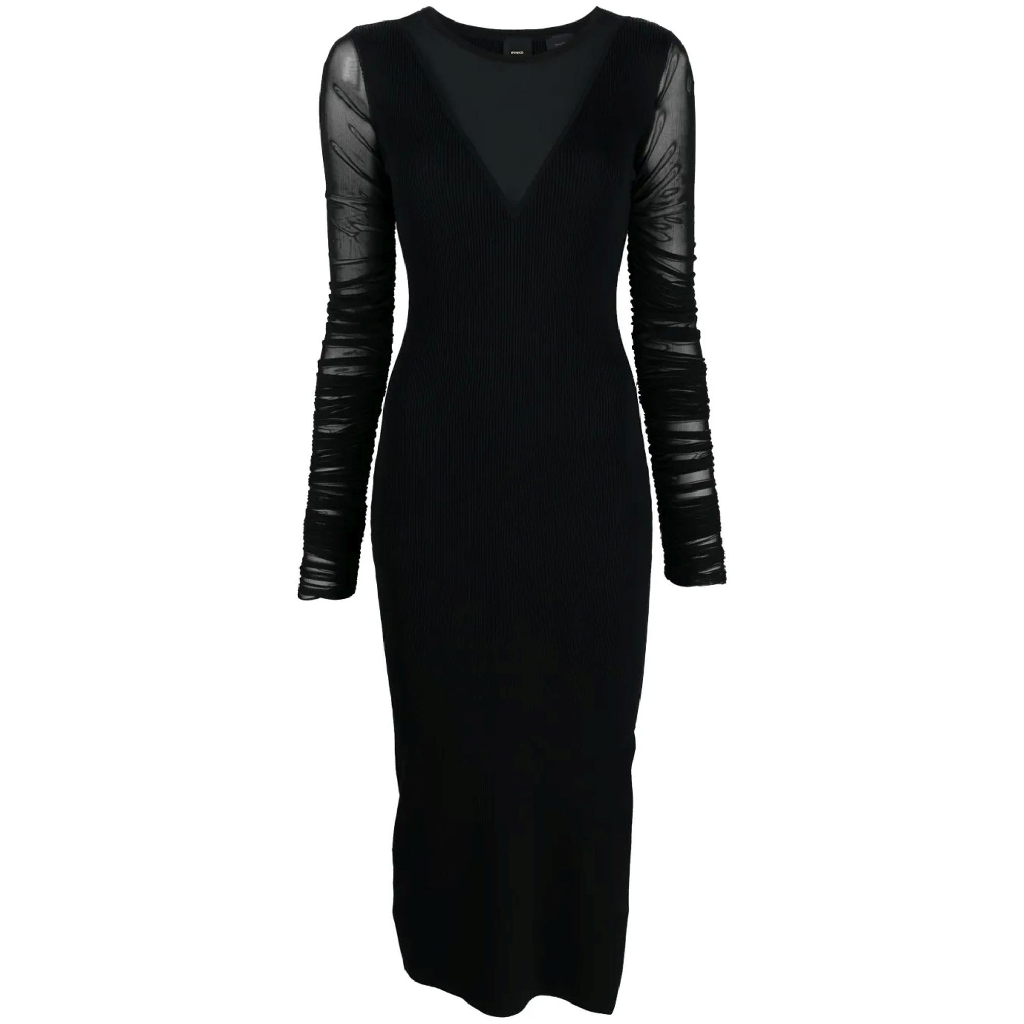 PINKO Maxi suknelė moterims, Juoda, Panelled midi dress