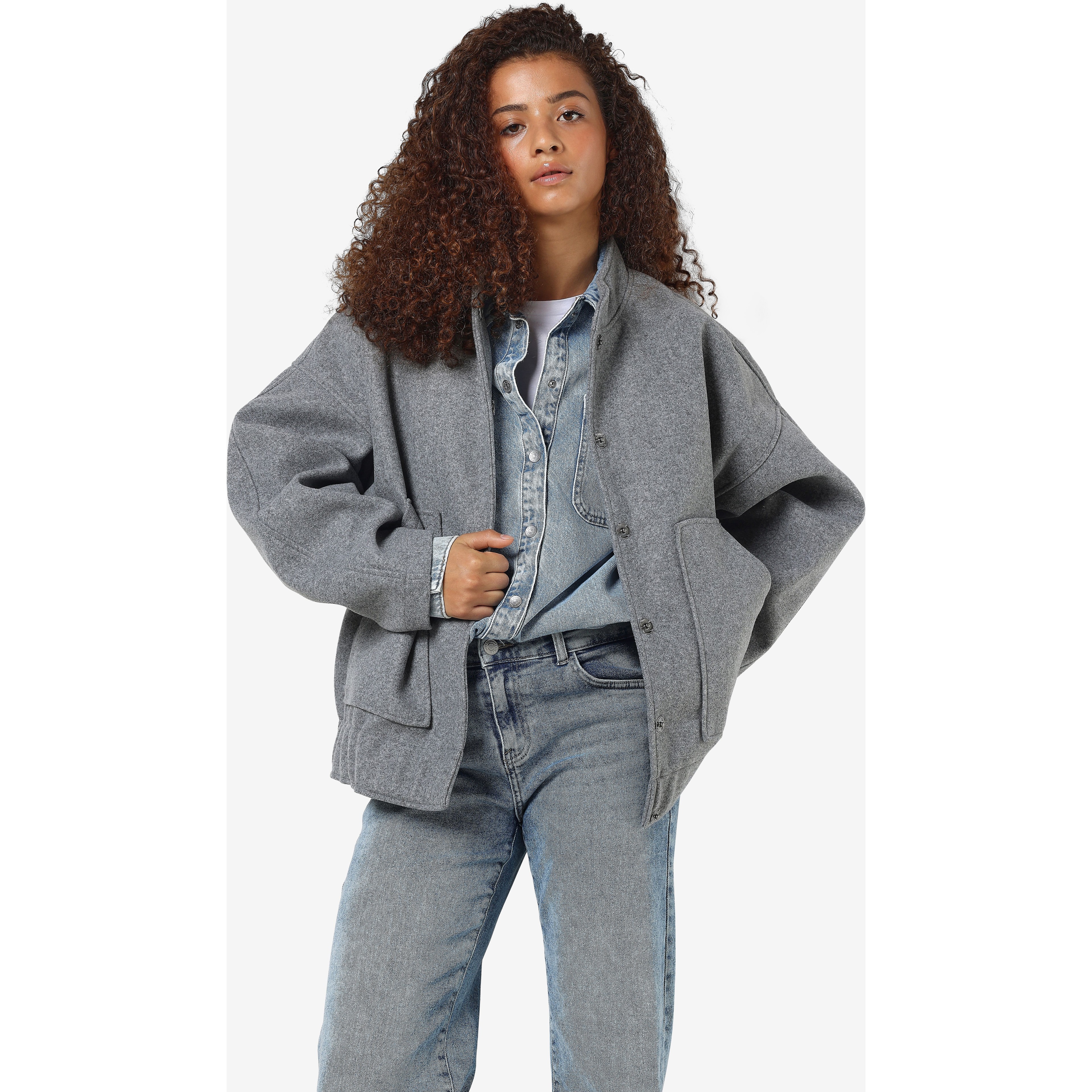 NOISY MAY Bomberis moterims, Gray, Halston bomber 3