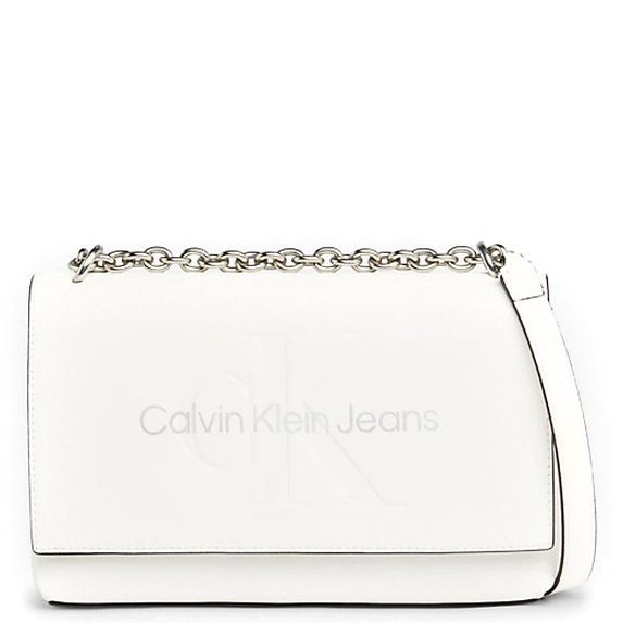 CALVIN KLEIN JEANS Rankinė per petį moterims, Balta, Sculpted flap crossbody 1