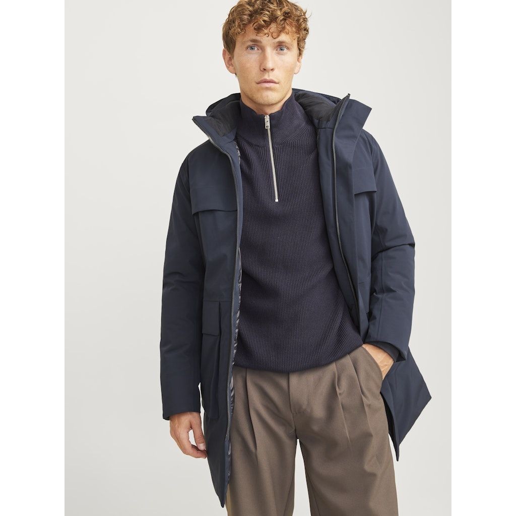 JACK & JONES Pūkinis paltas vyrams, Mėlyna, Wave parka 5