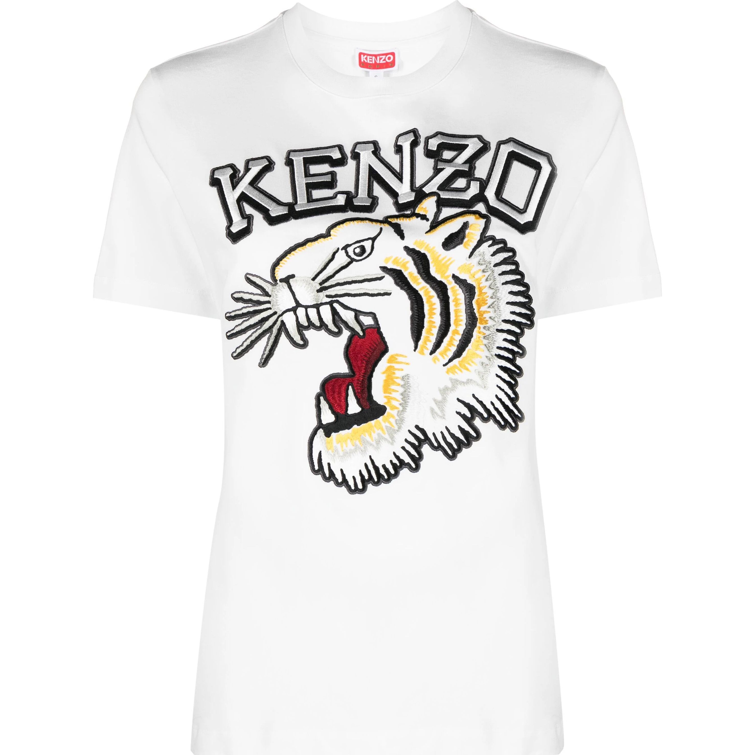 KENZO Marškinėliai trump. rankovėmis moterims, Balta, Tiger varsity loose t-shirt