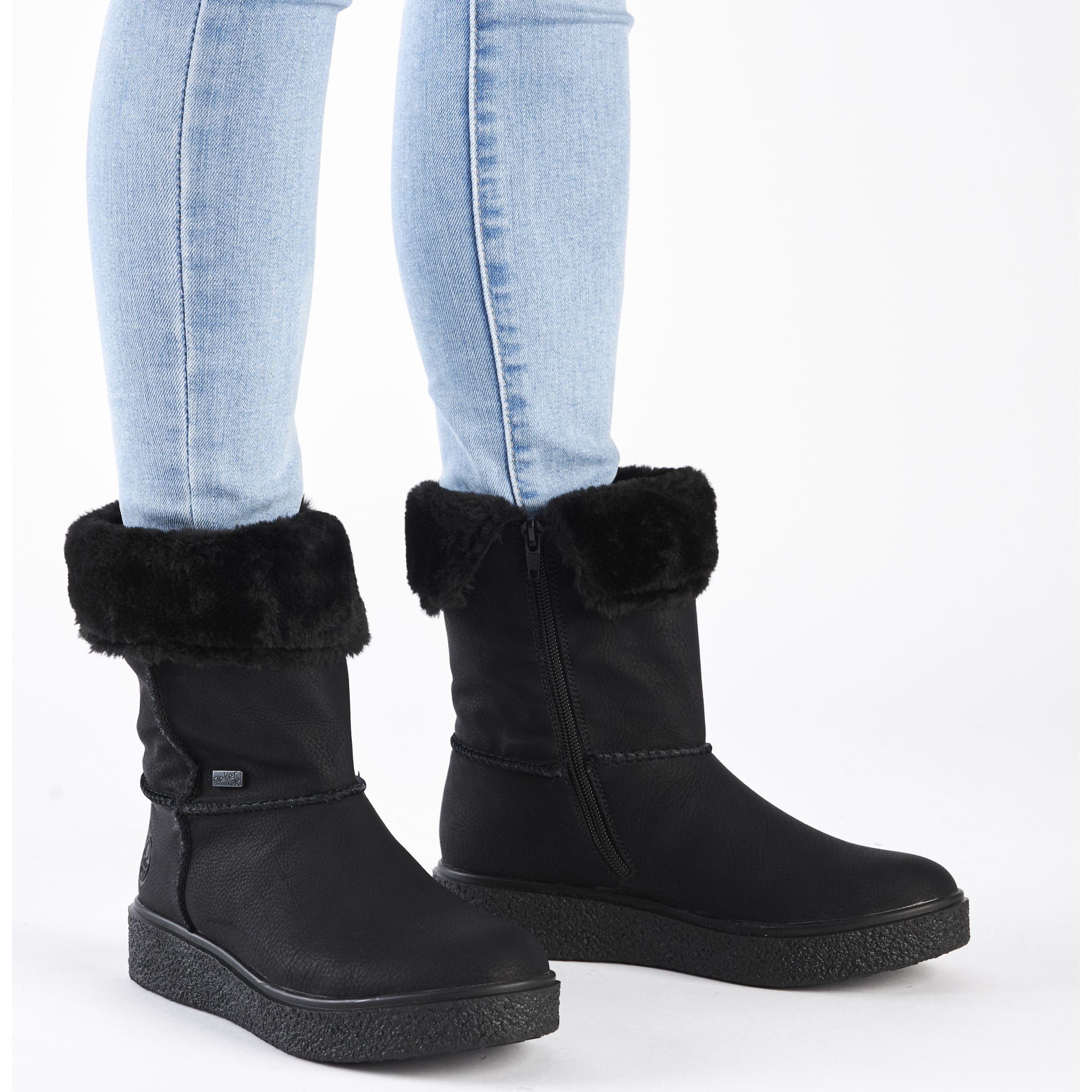 RIEKER Aulinukai moterims, Juoda, Ladies mid height boots 2