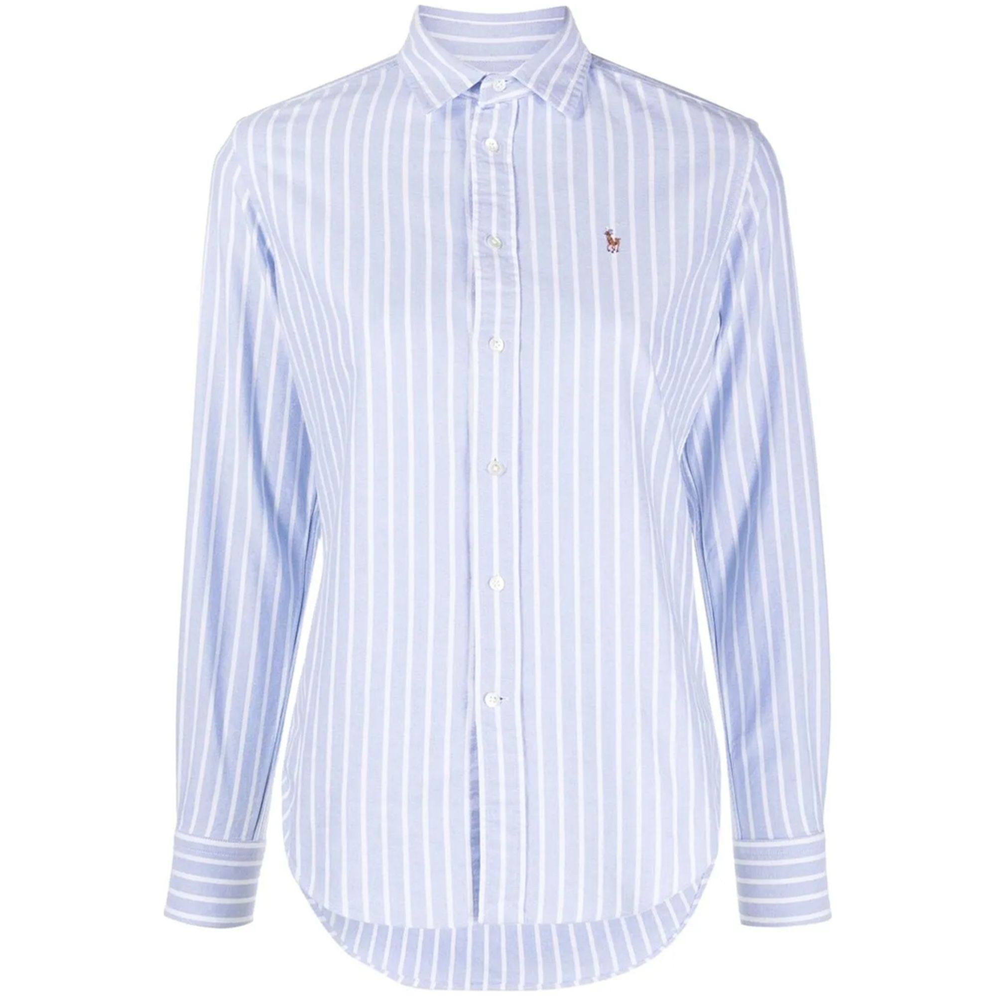 POLO RALPH LAUREN Marškiniai ilgomis rankovėmis moterims, Mėlyna, Long sleeve button front shirt 1