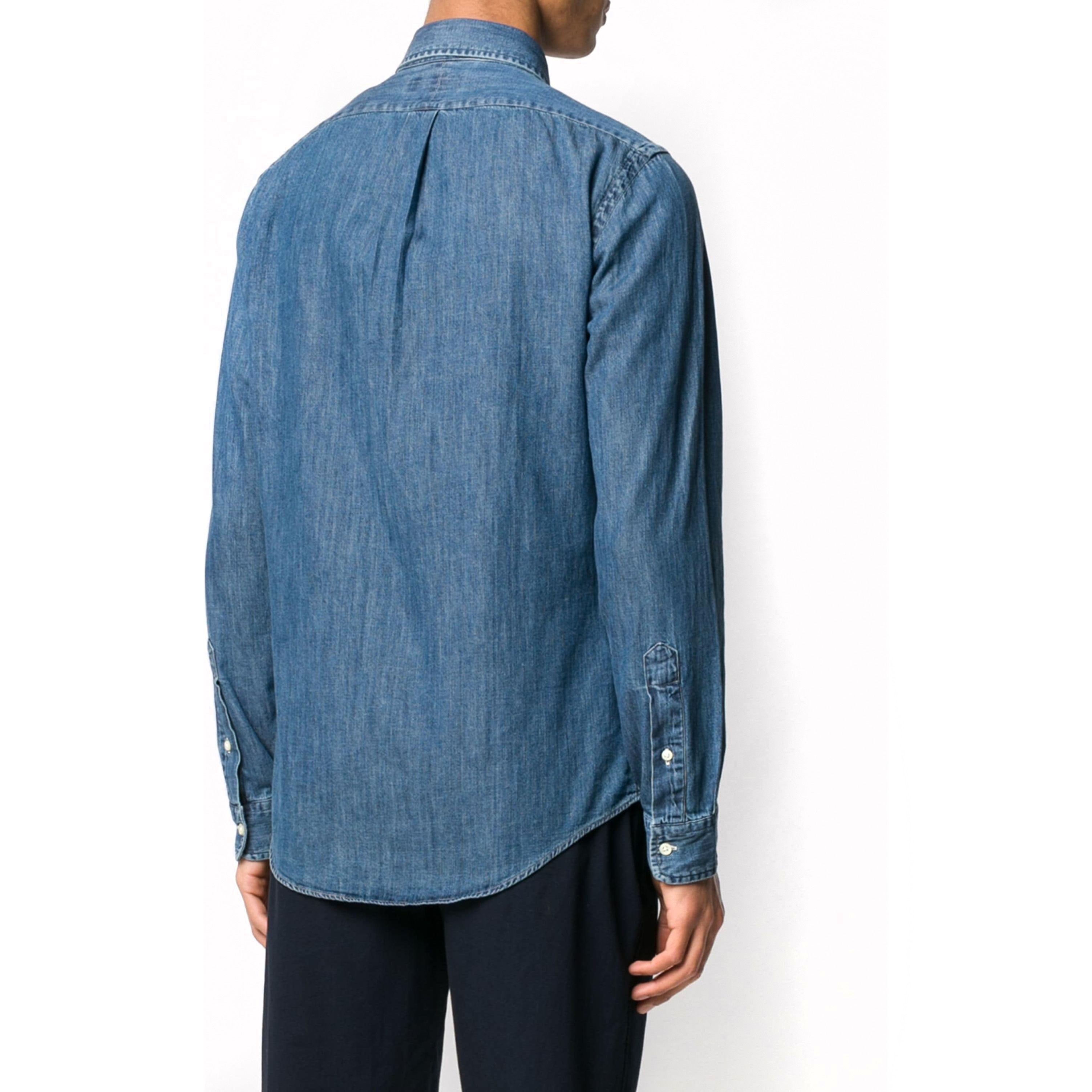 POLO RALPH LAUREN Marškiniai vyrams, Mėlyna, Slim fit denim shirt 2