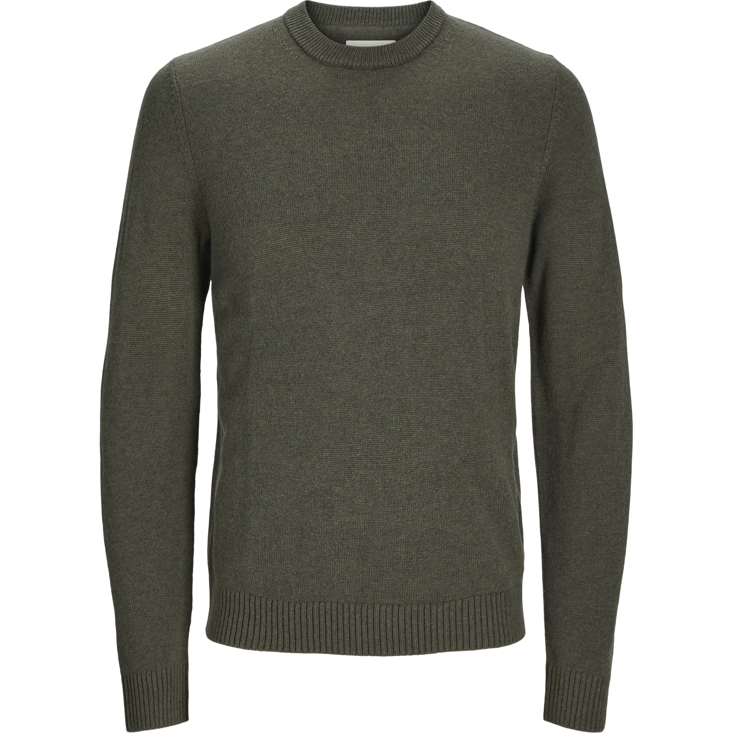 JACK & JONES Megztinis vyrams, Chaki, Lambs wool knit crew neck 1