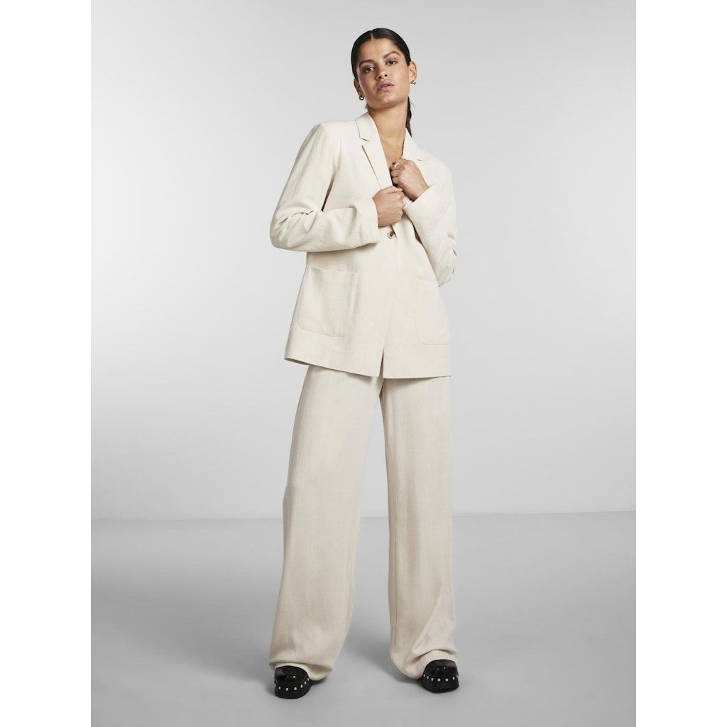 PIECES Švarkas moterims, Pilka, PCVINSTY LINEN BLAZER 5