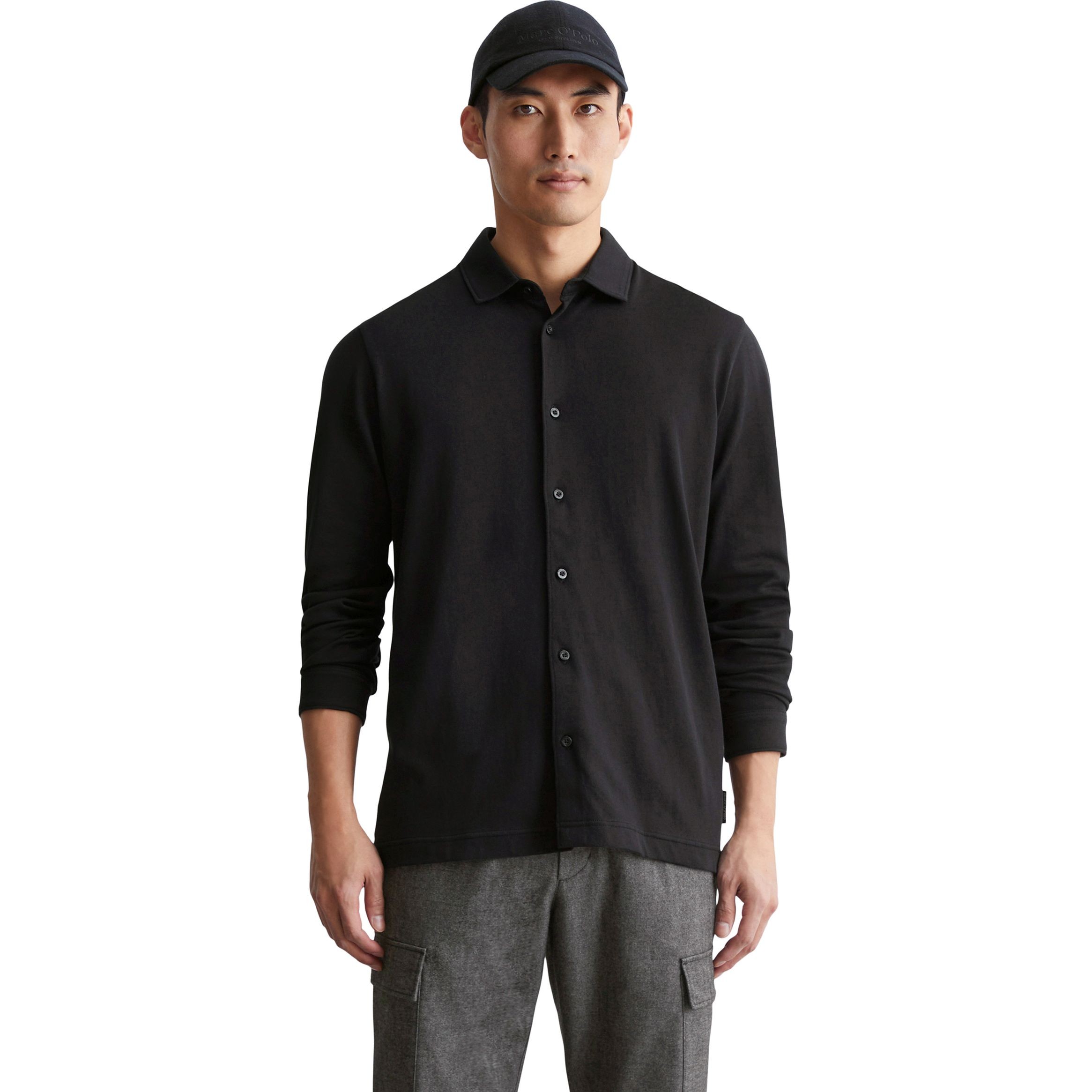 MARC O'POLO Marškiniai ilgomis rankovėmis vyrams, Juoda, Shirts lon 430214455082 2