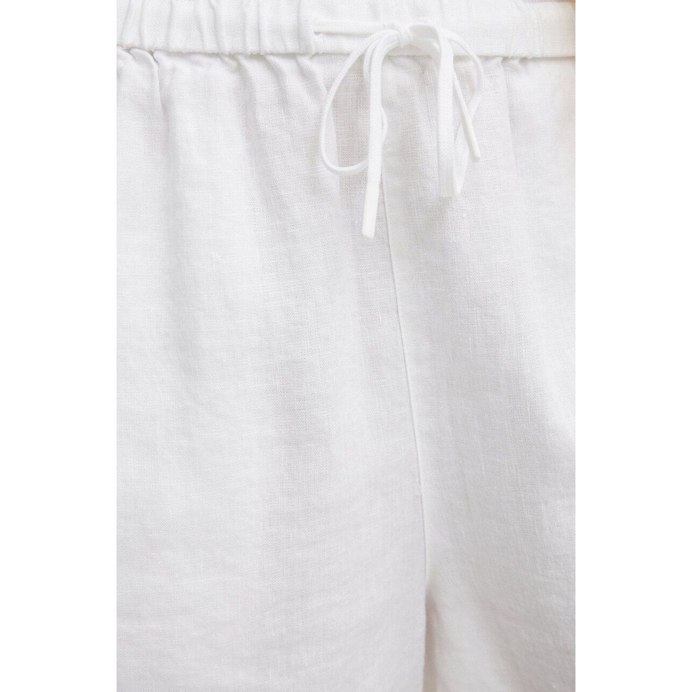 TOMMY HILFIGER Šortai moterims, Balta, Pull on casual linen short