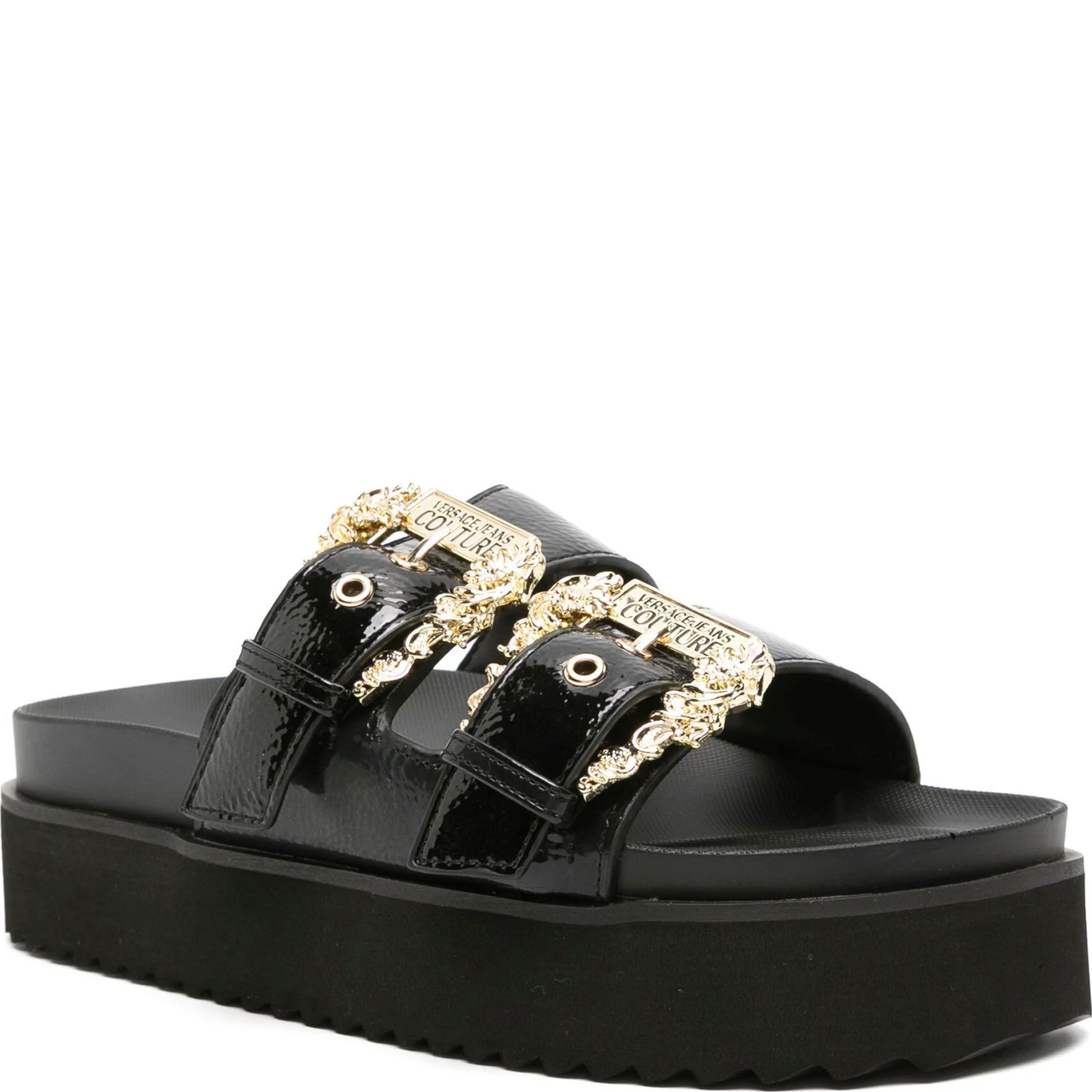 VERSACE JEANS CUTURE Šlepetės moterims, Juoda, Fondo Arizona Slippers 1