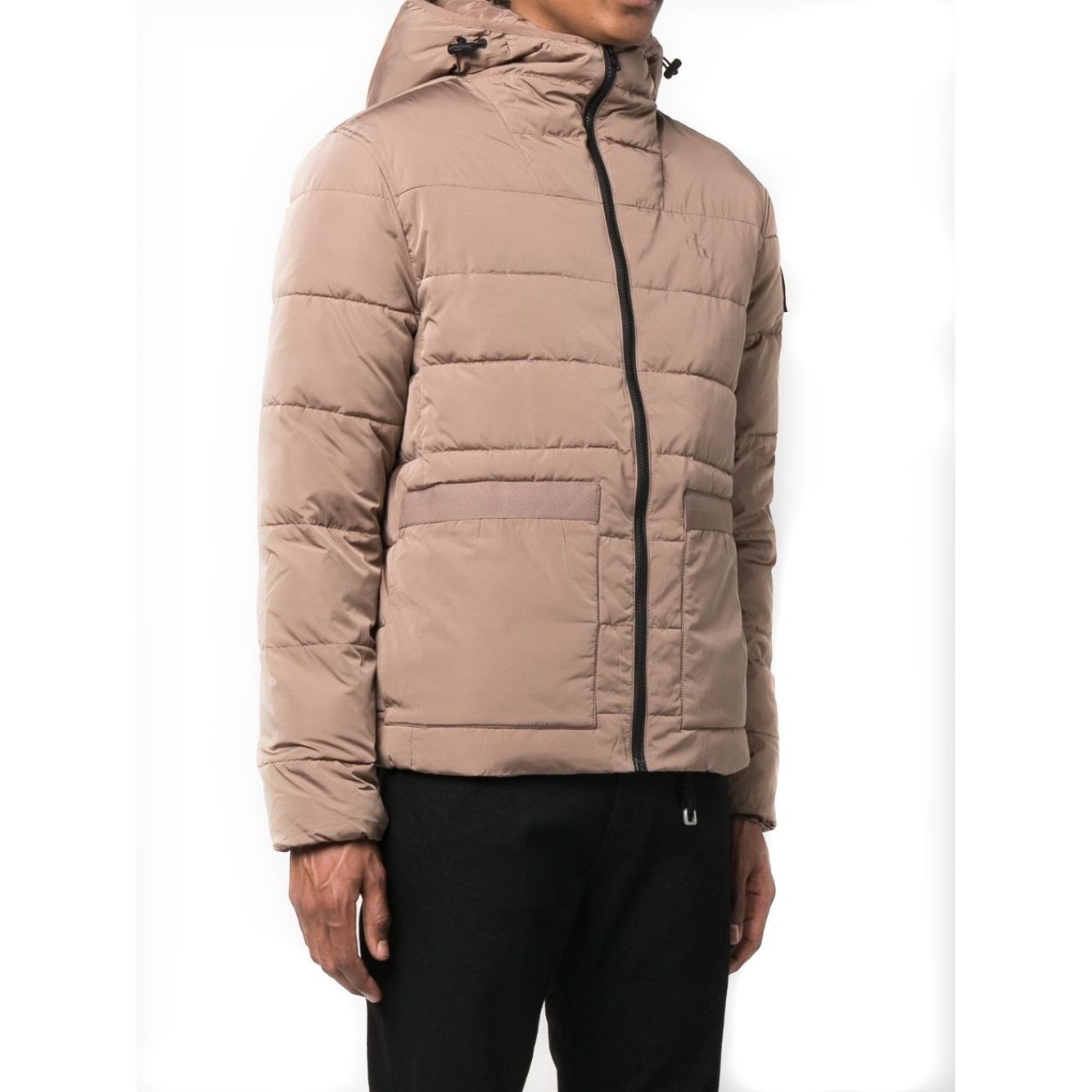 CALVIN KLEIN JEANS Pūkinė striukė vyrams, Ruda, Badge elastic jacket 2