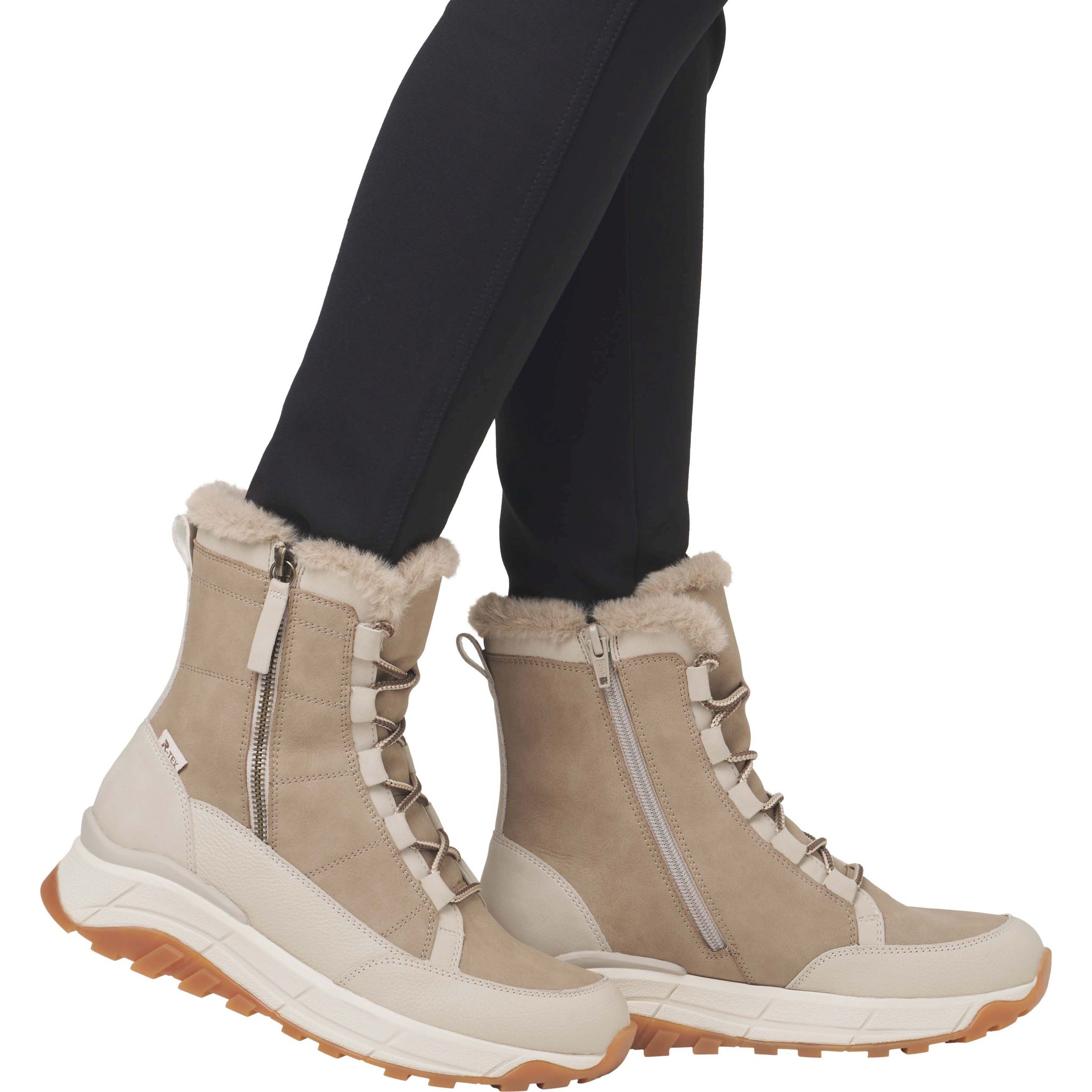 RIEKER EVOLUTION Aulinukai moterims, Smėlio, Ladies mid height boots 11