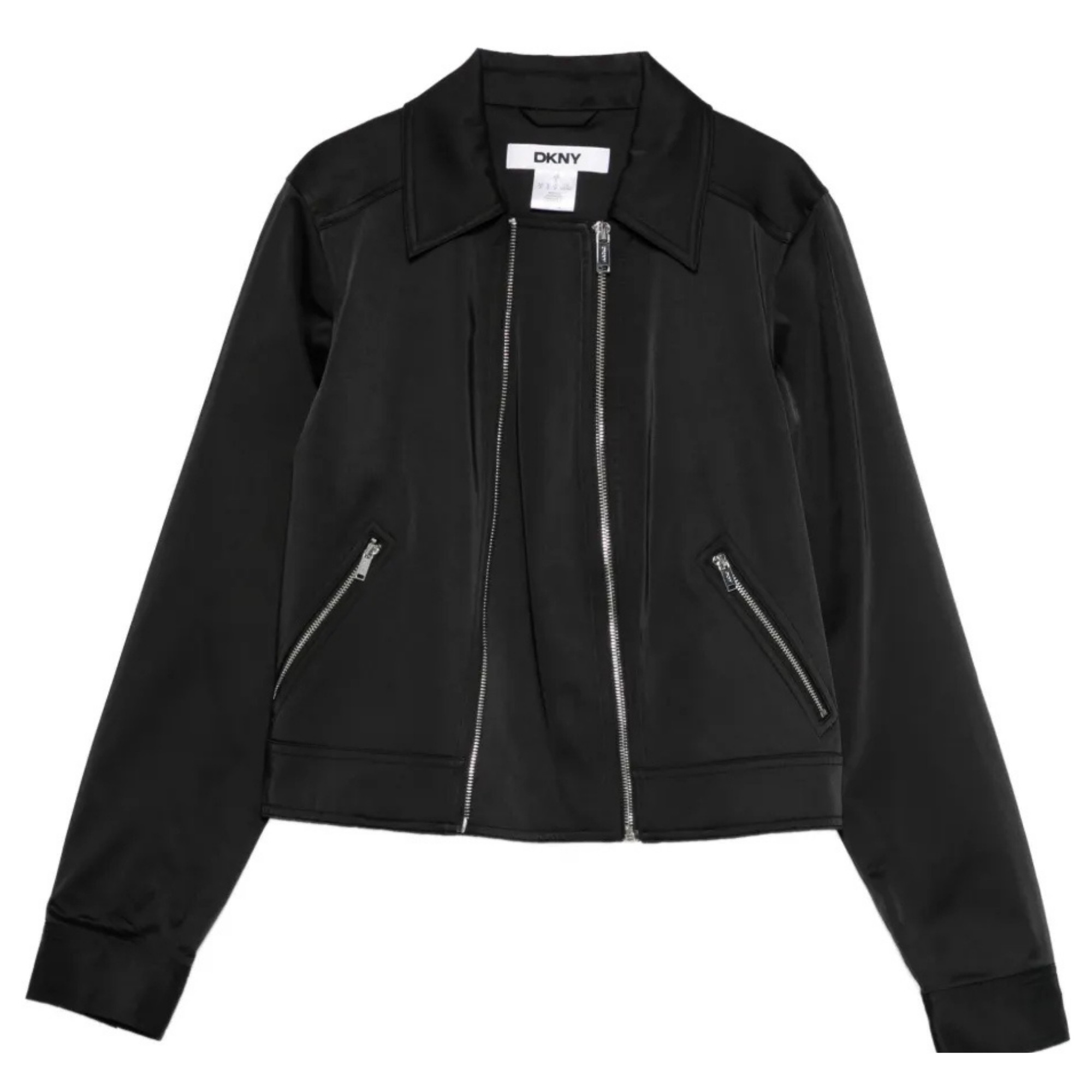 DKNY Striukė moterims, Juoda, L/s sateen trucker jacket 1