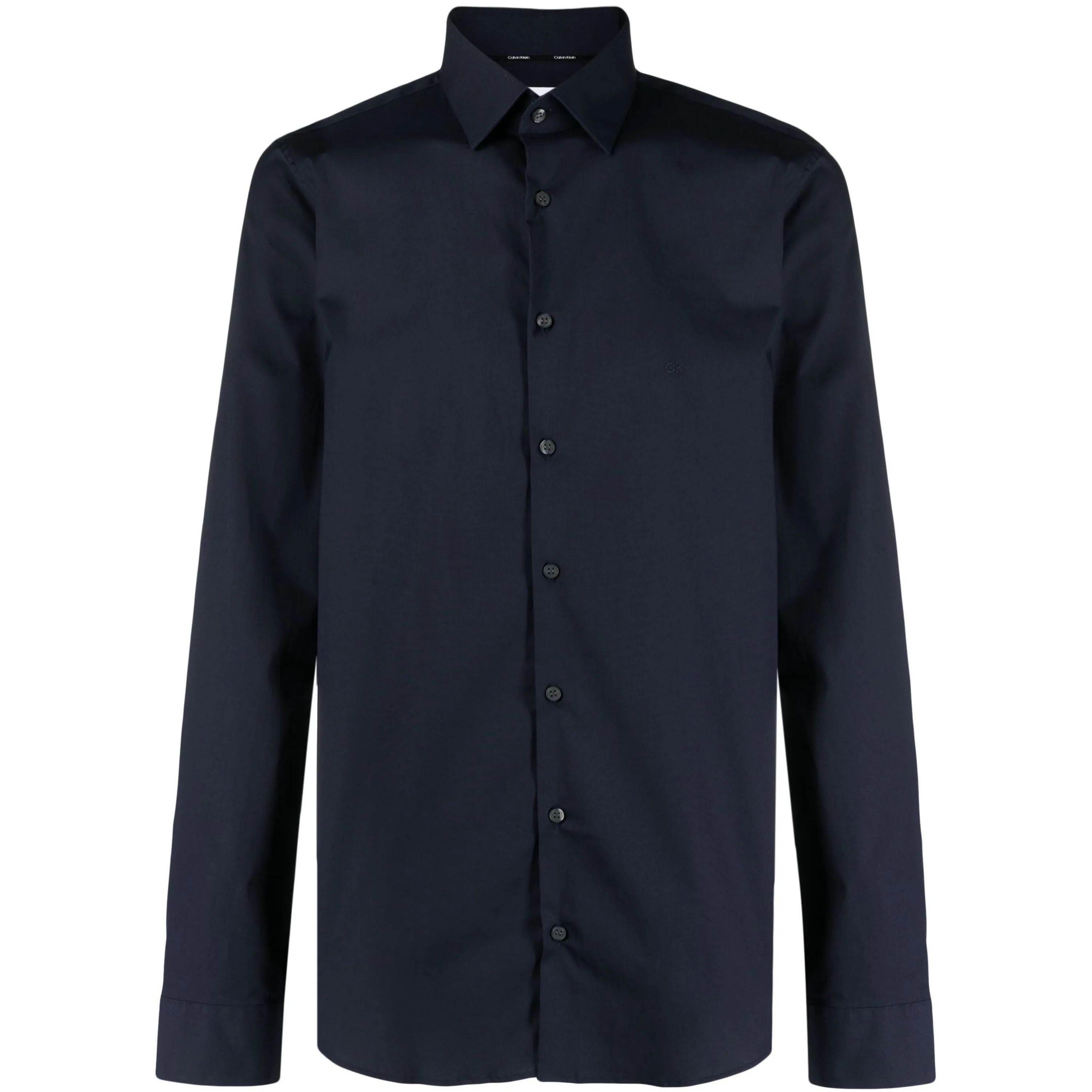 CALVIN KLEIN Marškiniai ilgomis rankovėmis vyrams, Mėlyna, Poplin stretch slim shirt 1