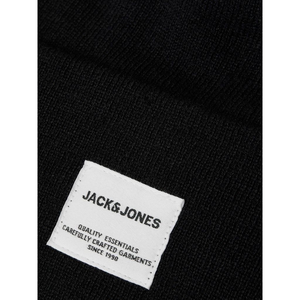 JACK & JONES Skrybėlė vyrams, Juoda, JACLONG KNIT BEANIE 3