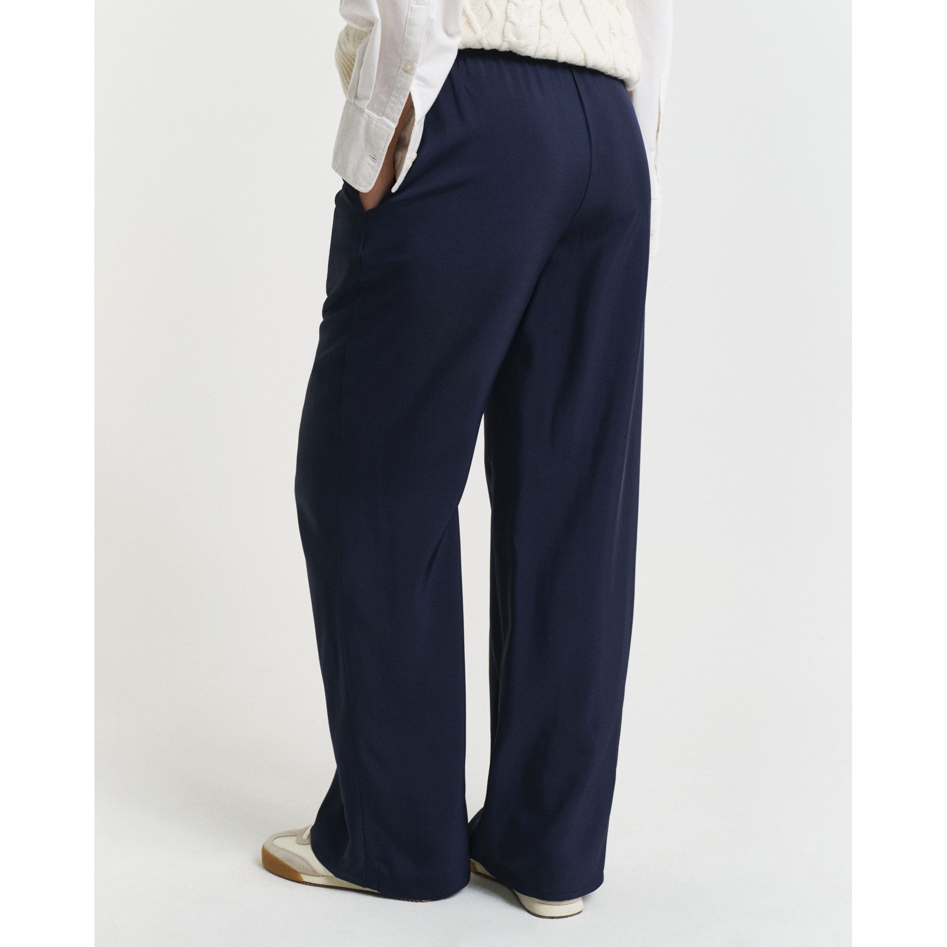 GANT Kelnės moterims, Mėlyna, Fluid drawstring pants 3