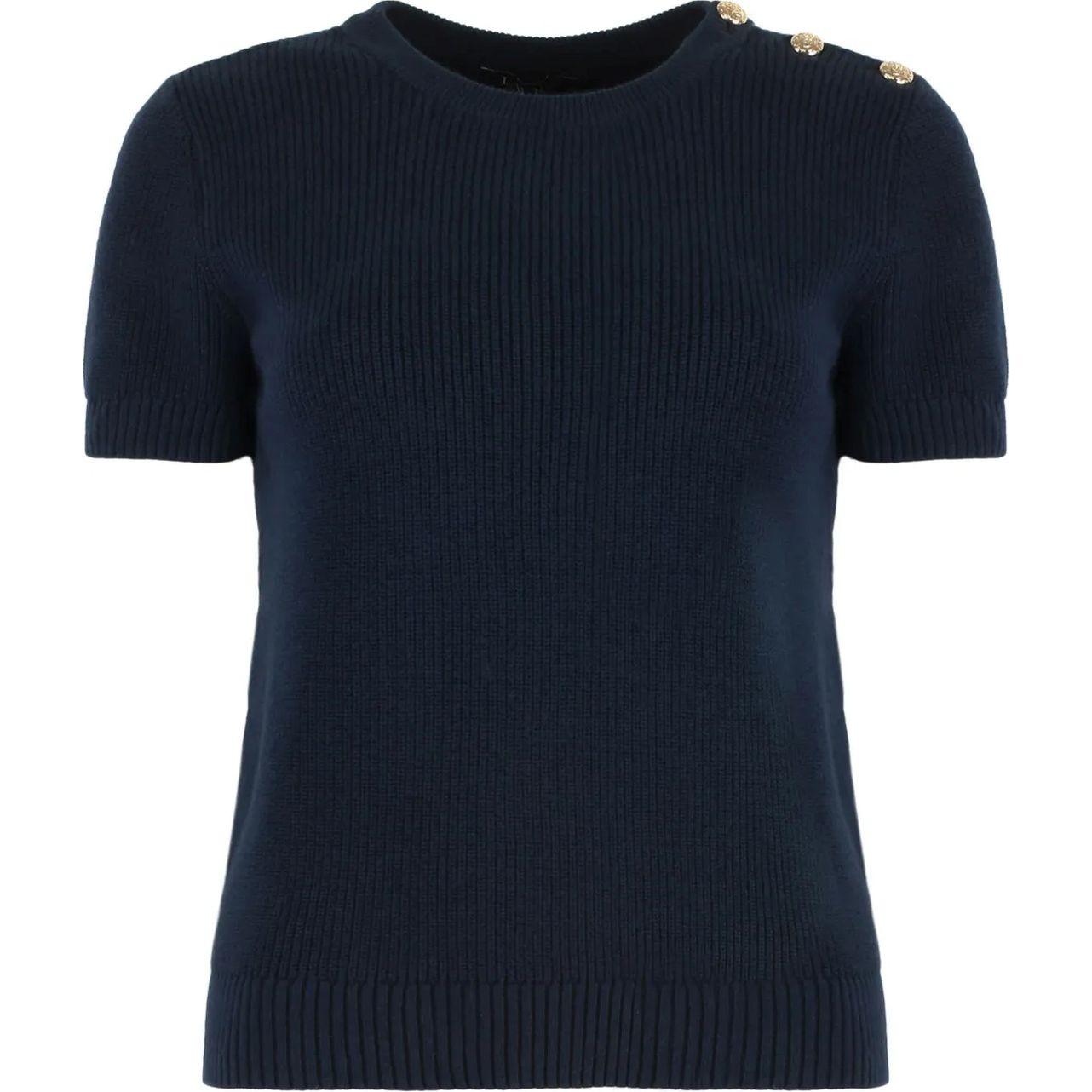 LAUREN RALPH LAUREN Megztinis moterims, Mėlyna, Eyelah short sleeve pullover 1