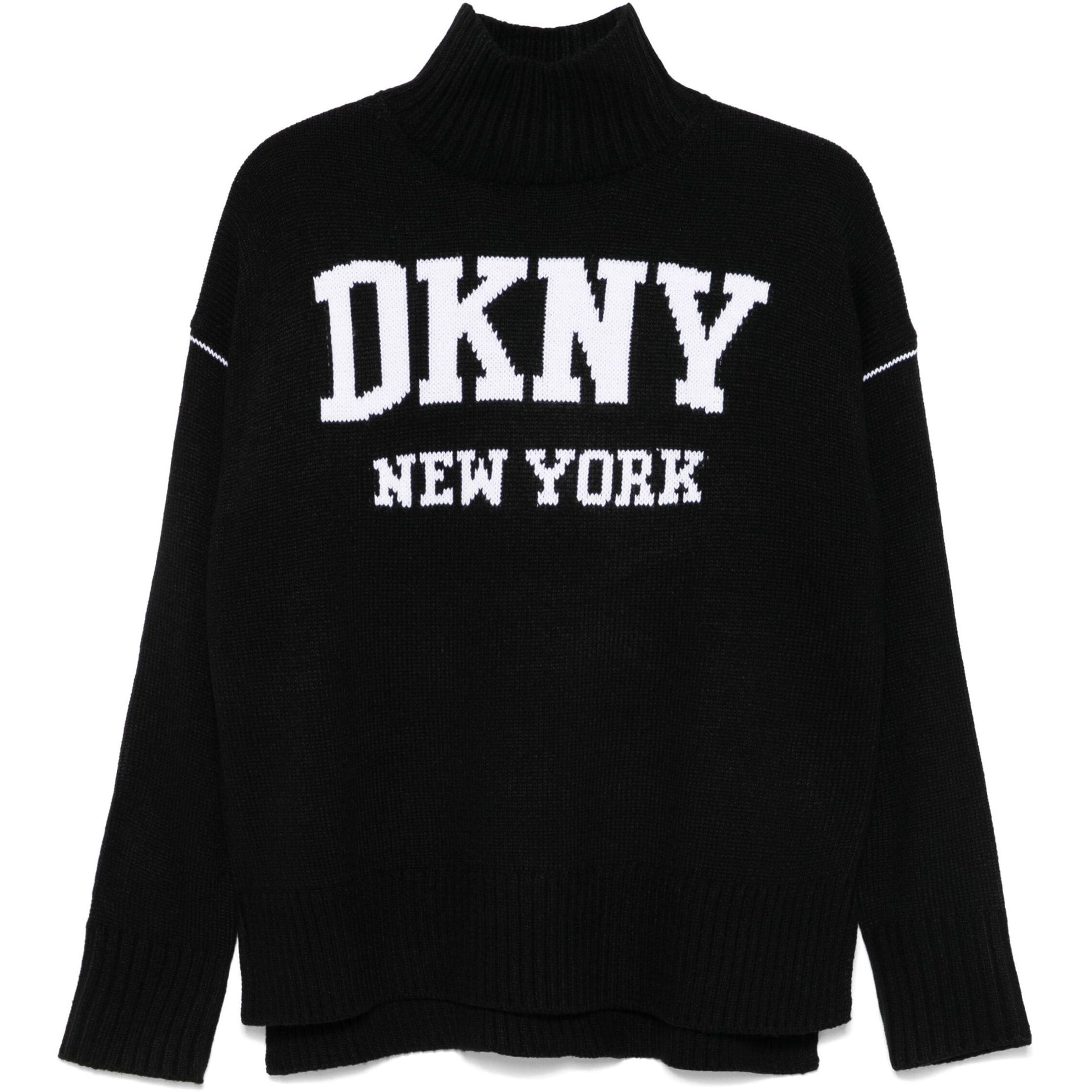 DKNY Megztinis moterims, Juoda, Intarsia logo turtle 1