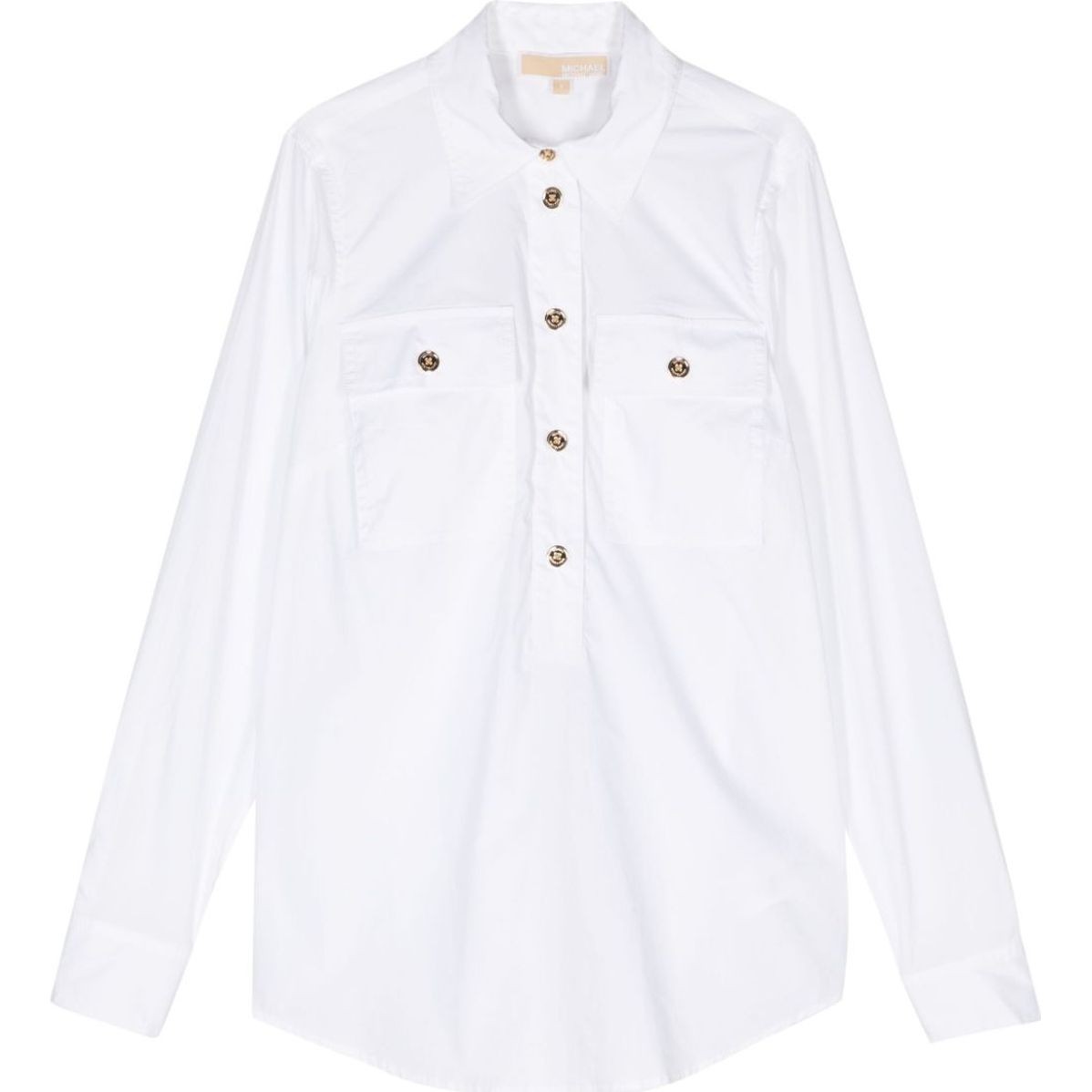 MICHAEL KORS Marškiniai ilgomis rankovėmis moterims, Balta, Poplin pull over shirt 1