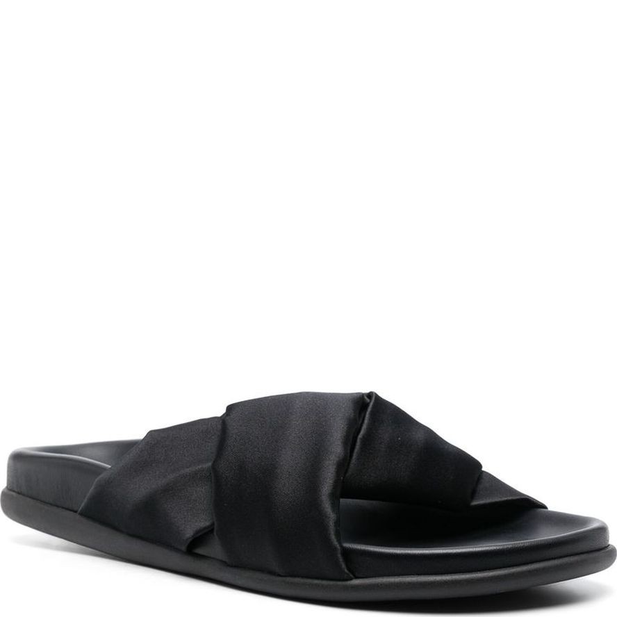 ANCIENT GREEK SANDAL Basutės moterims, Juoda, Whitney footbed satin sandals 2