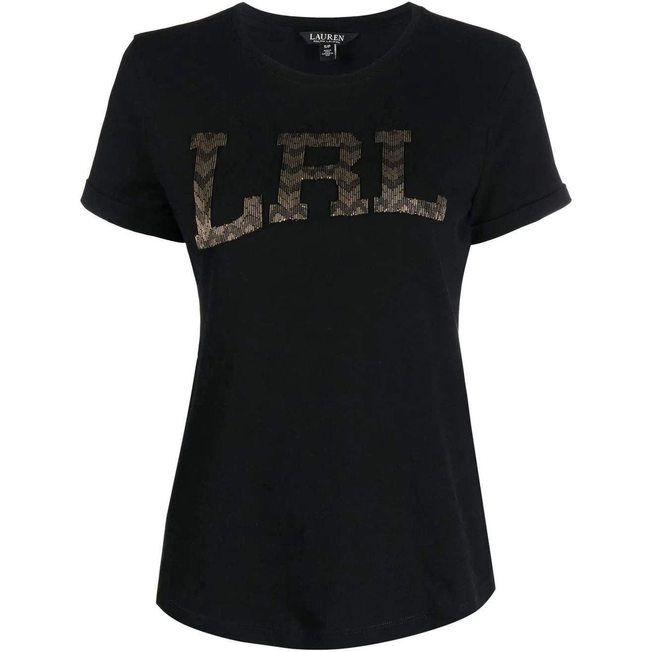 LAUREN RALPH LAUREN Marškinėliai trump. rankovėmis moterims, Juoda, Hailly short sleeve t-shirt 1