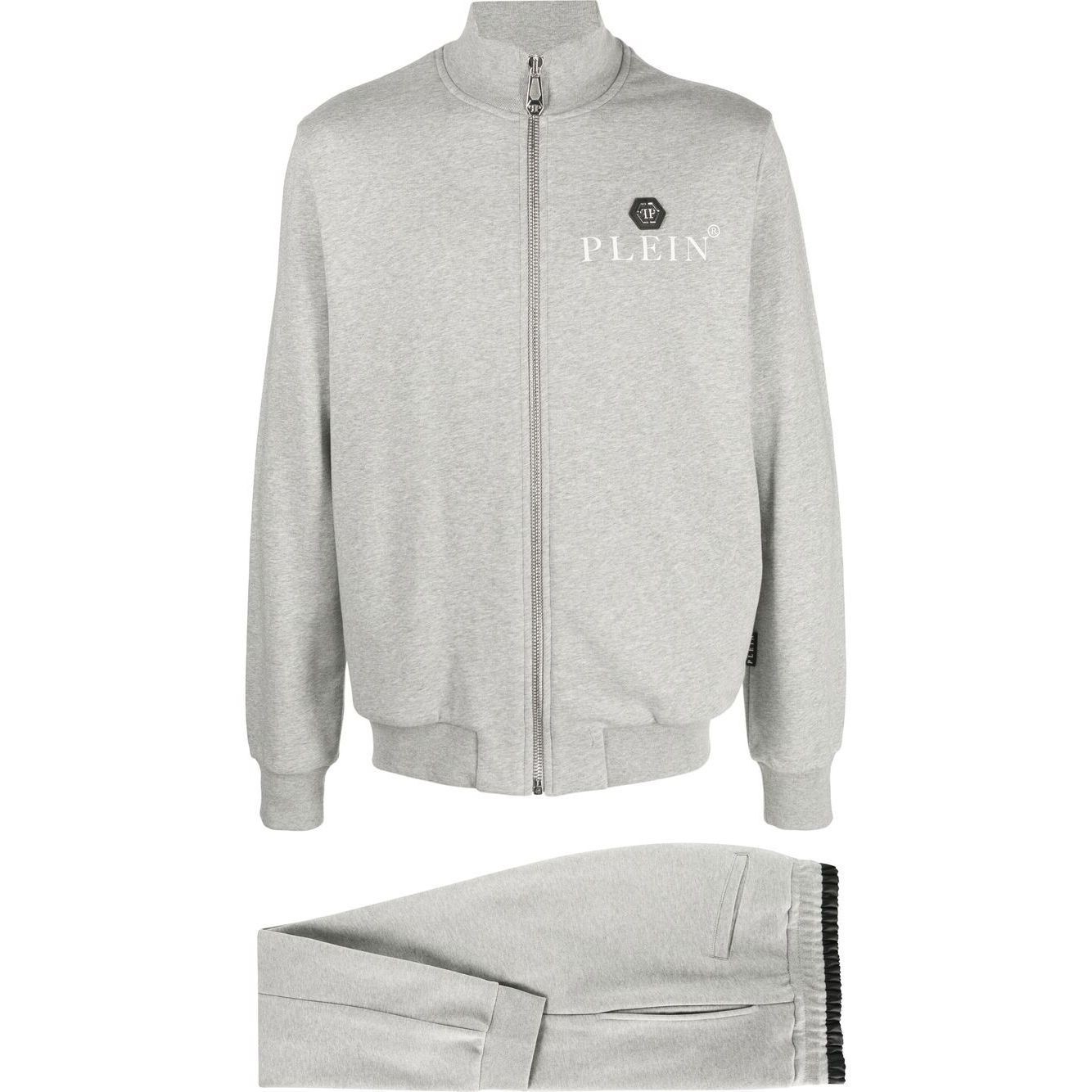 PHILIPP PLEIN Sportinis kostiumas vyrams, Pilka, Joggning Tracksuit Top/Trouser