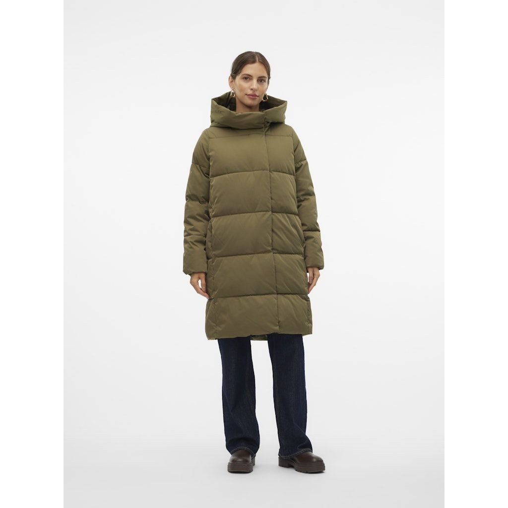 VERO MODA Pūkinis paltas moterims, Chaki, Stella coat 1