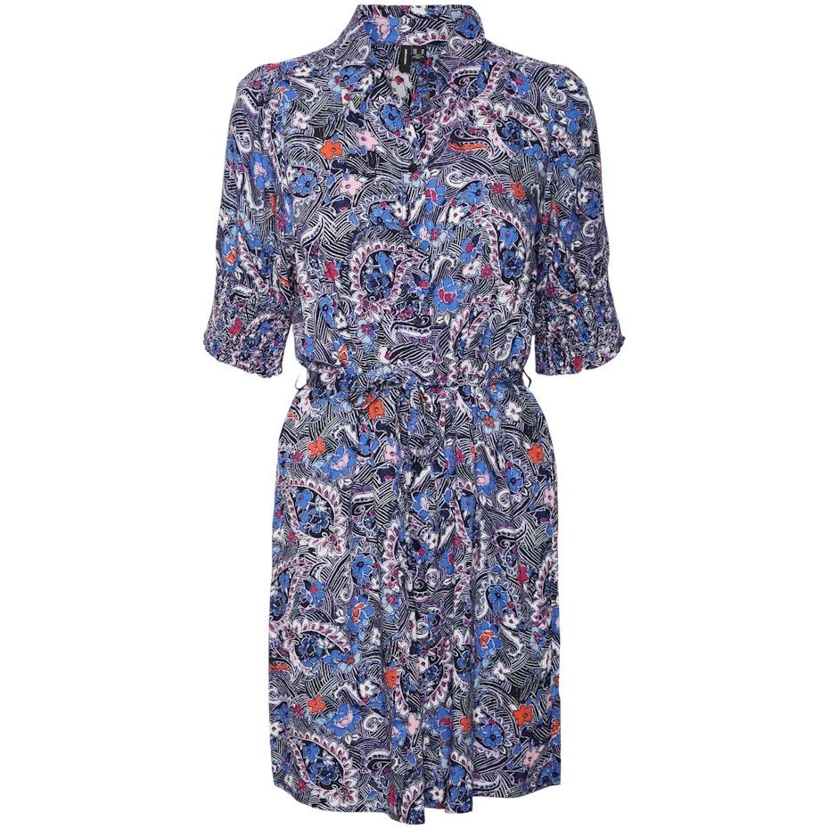 VERO MODA Mini suknelė moterims, Mėlyna, VMSUIVA 2/4 SHORT DRE