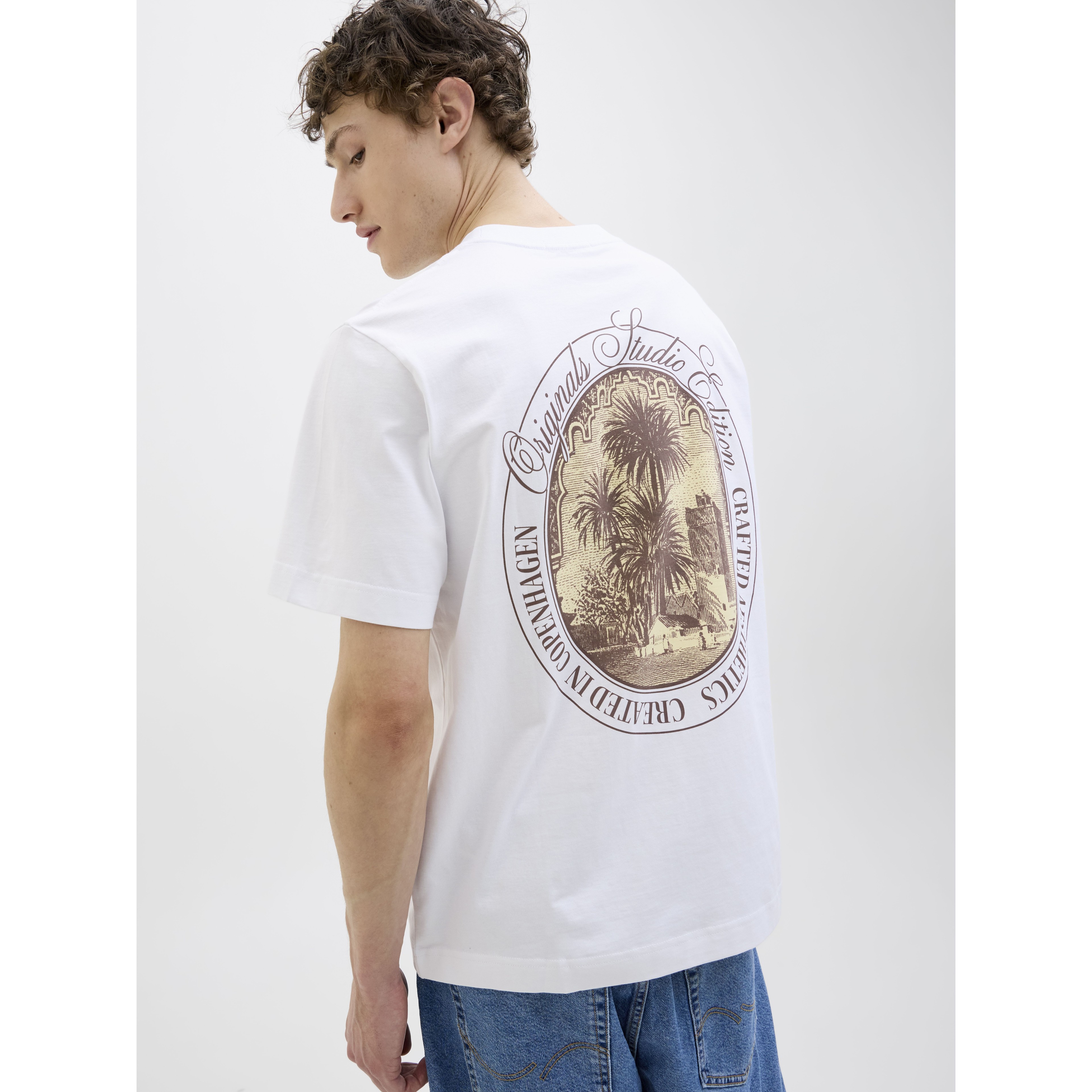 JACK & JONES Marškinėliai vyrams, Balta, Hydra back tee 8