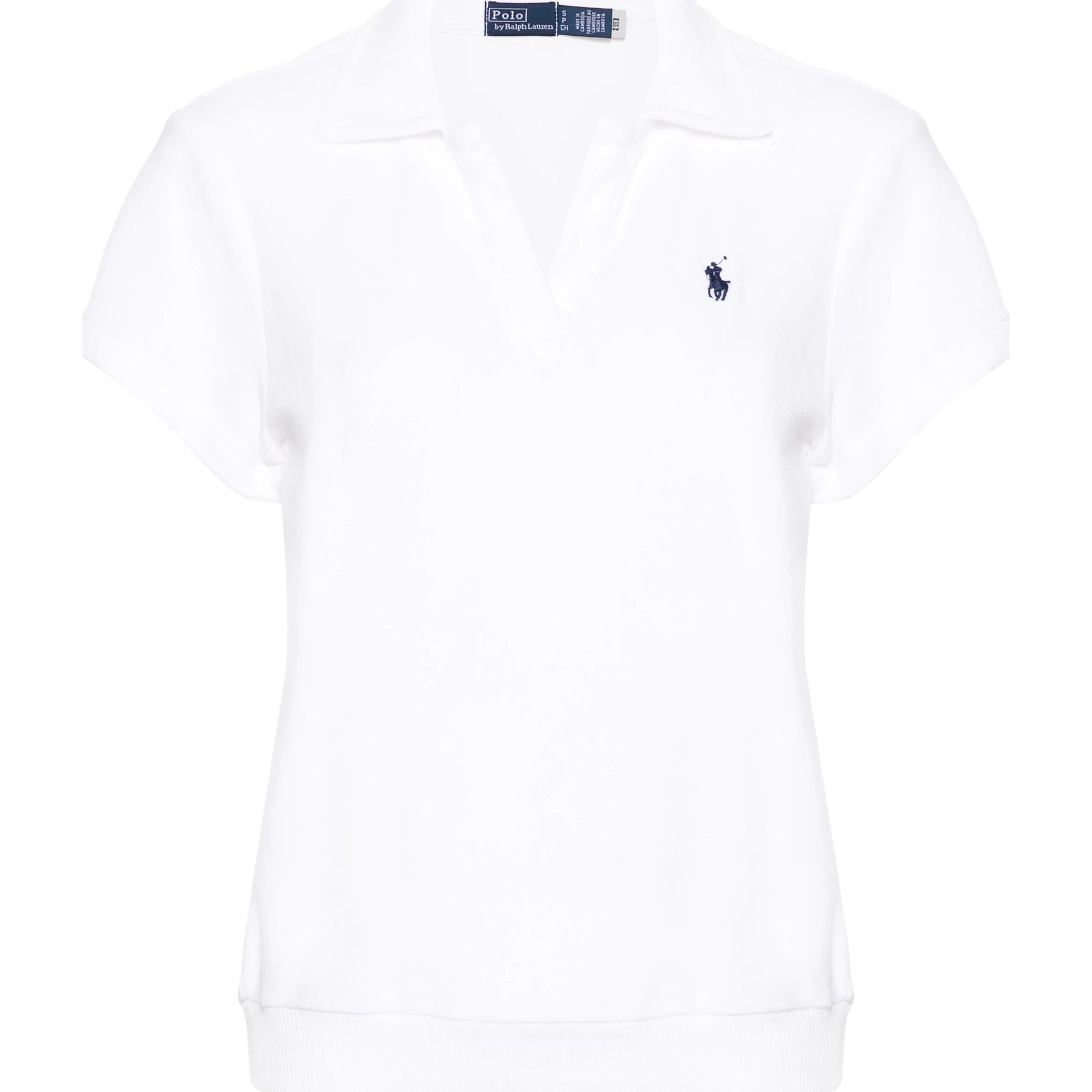 POLO RALPH LAUREN Marškiniai trump. rankovėmis moterims, Balta, Terry short sleeve polo shirt