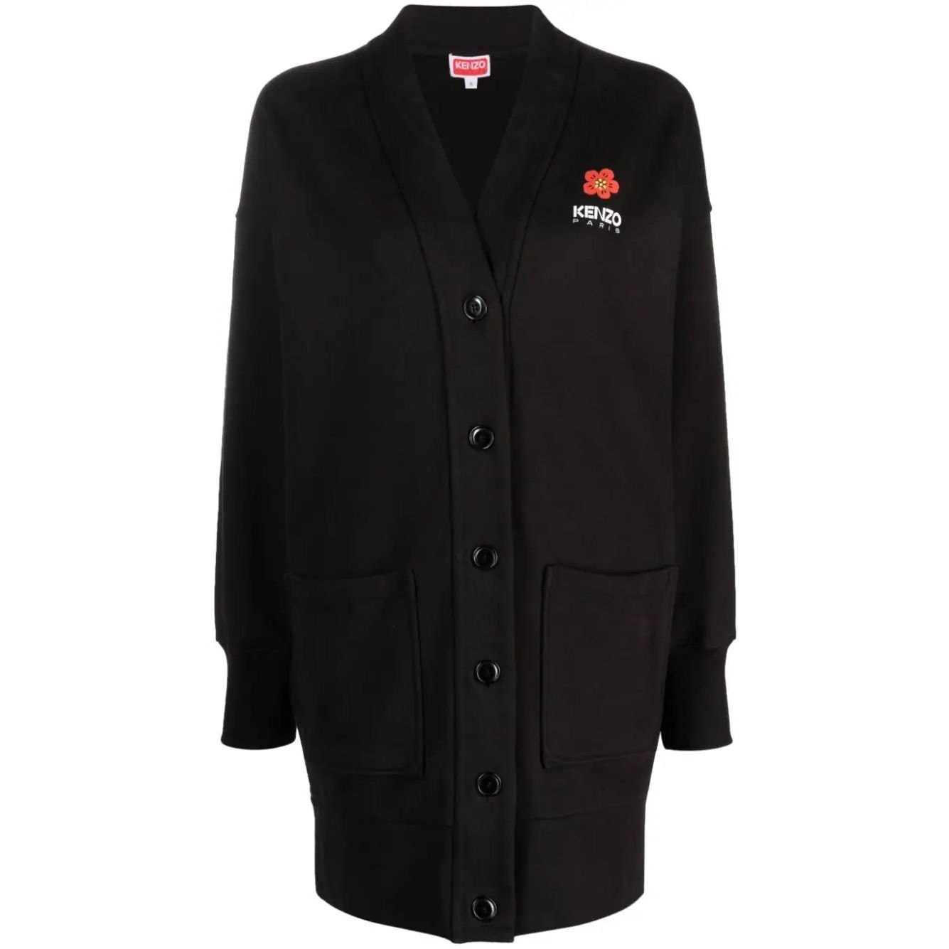 KENZO Mini suknelė moterims, Juoda, Kenzo target shirting dress 1