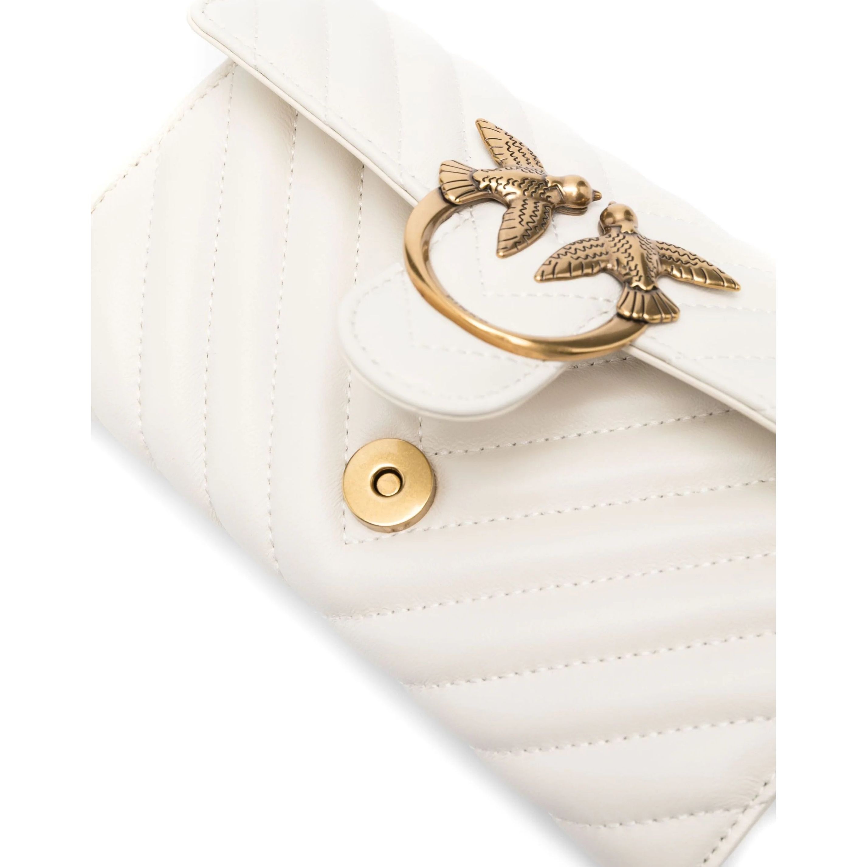 PINKO Rankinė per petį moterims, Balta, Mini love crossbody bag 3