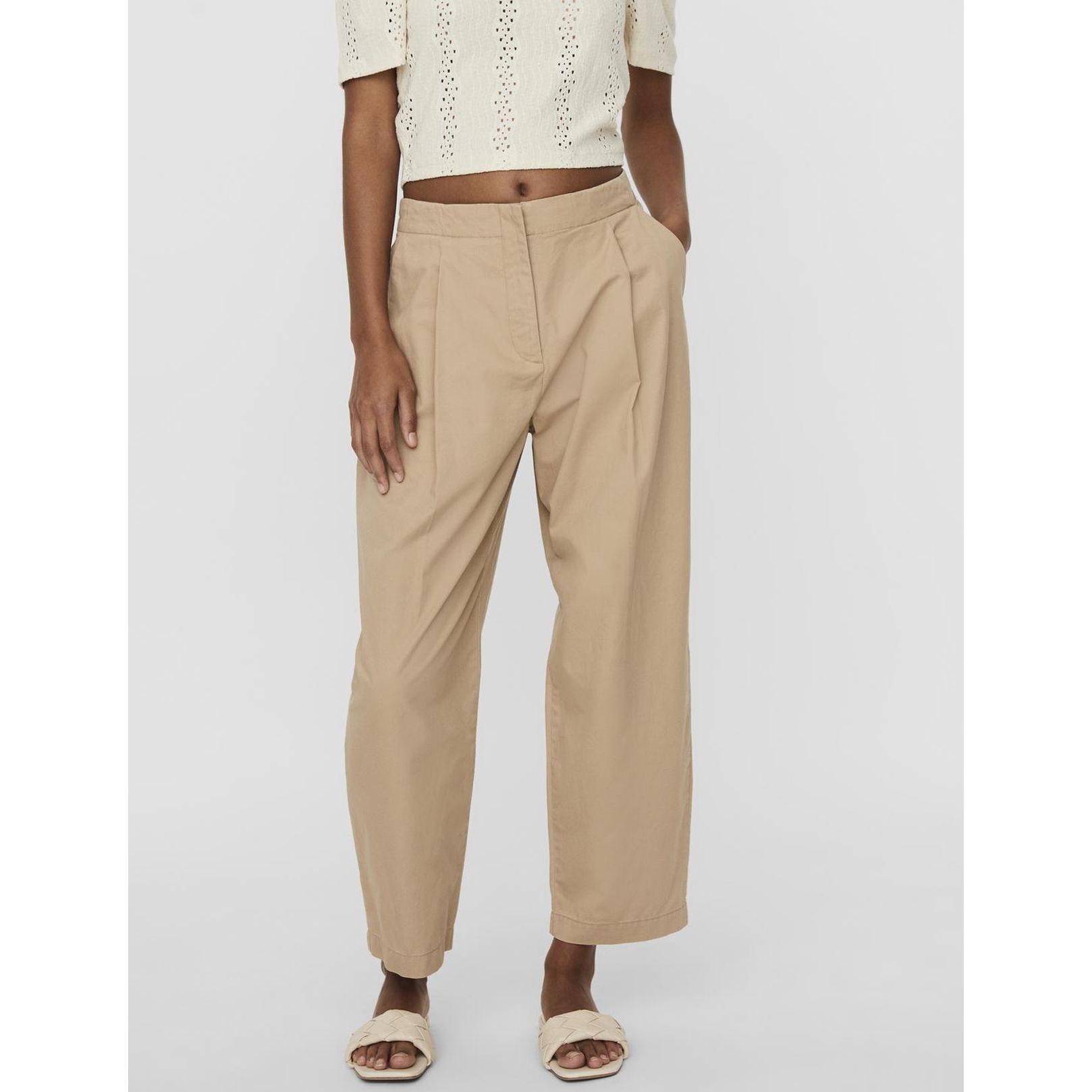 VERO MODA Kelnės moterims, Smėlio, VMCHARLIE HR LOO 4