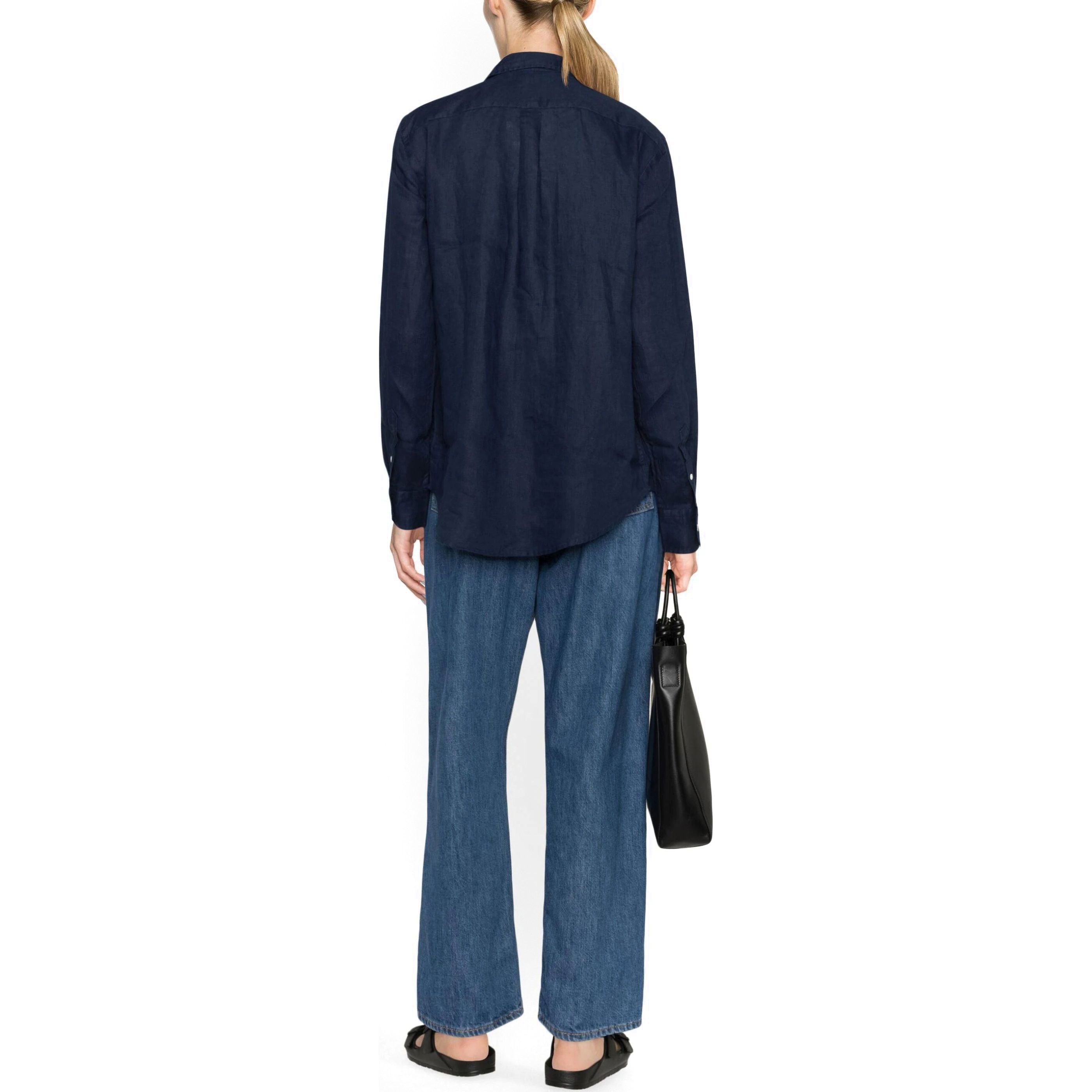 POLO RALPH LAUREN Marškiniai ilgomis rankovėmis moterims, Mėlyna, BUTTON FRONT SHIRT 4